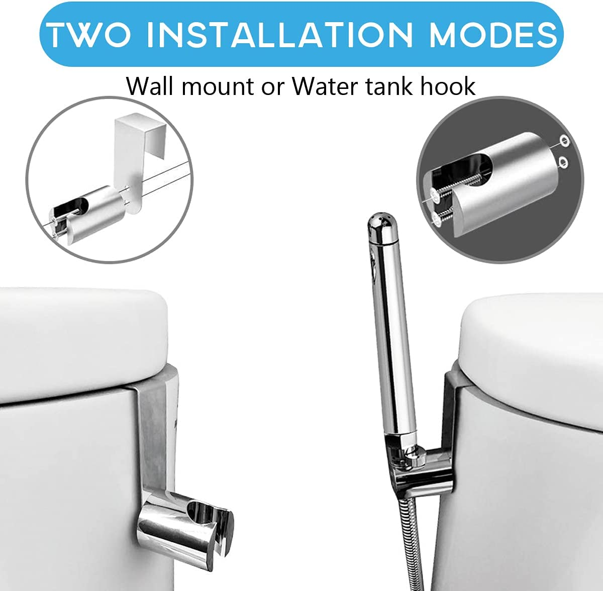 Enema Shower with 3 Heads Aluminum for Cleansing Colonic Douche System + Water Tank Hook (Silver) image number 1