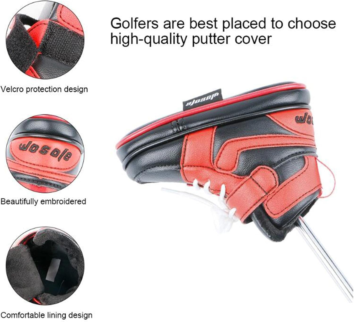 Perfeclan Golf Putter Cover Blade, Golf Club Head Covers, Putter Headcover for Blade, Leather Golf Putter Head Covers