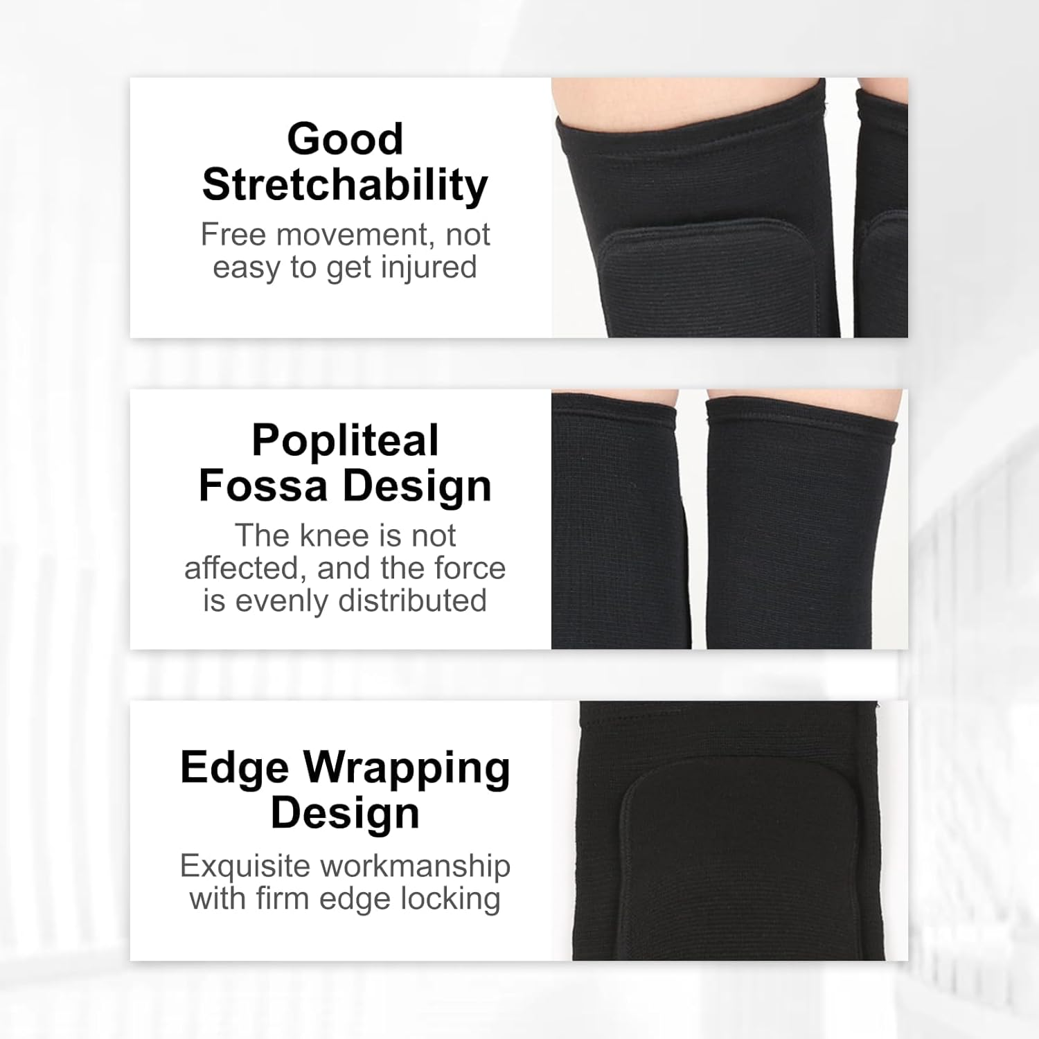 Premium Multi-Purpose Soft Breathable Knee Pads for Adults, for Sports Including Volleyball, Dance, Football, Yoga, Basketball, Skating, Ergonomic Design for Optimal Protection image number 3