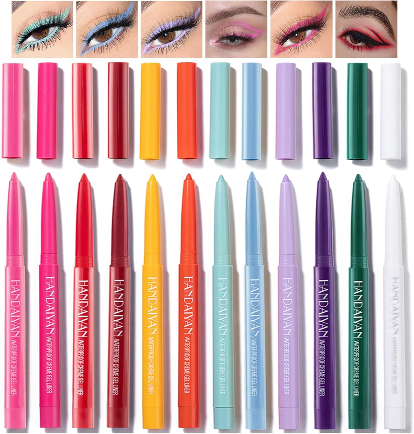 Fantasyday 12Pcs/Set Colorful Eyeliner Matte Smooth Makeup Waterproof Longlasting Smudge-Proof Eye Makeup Pencil image number 5