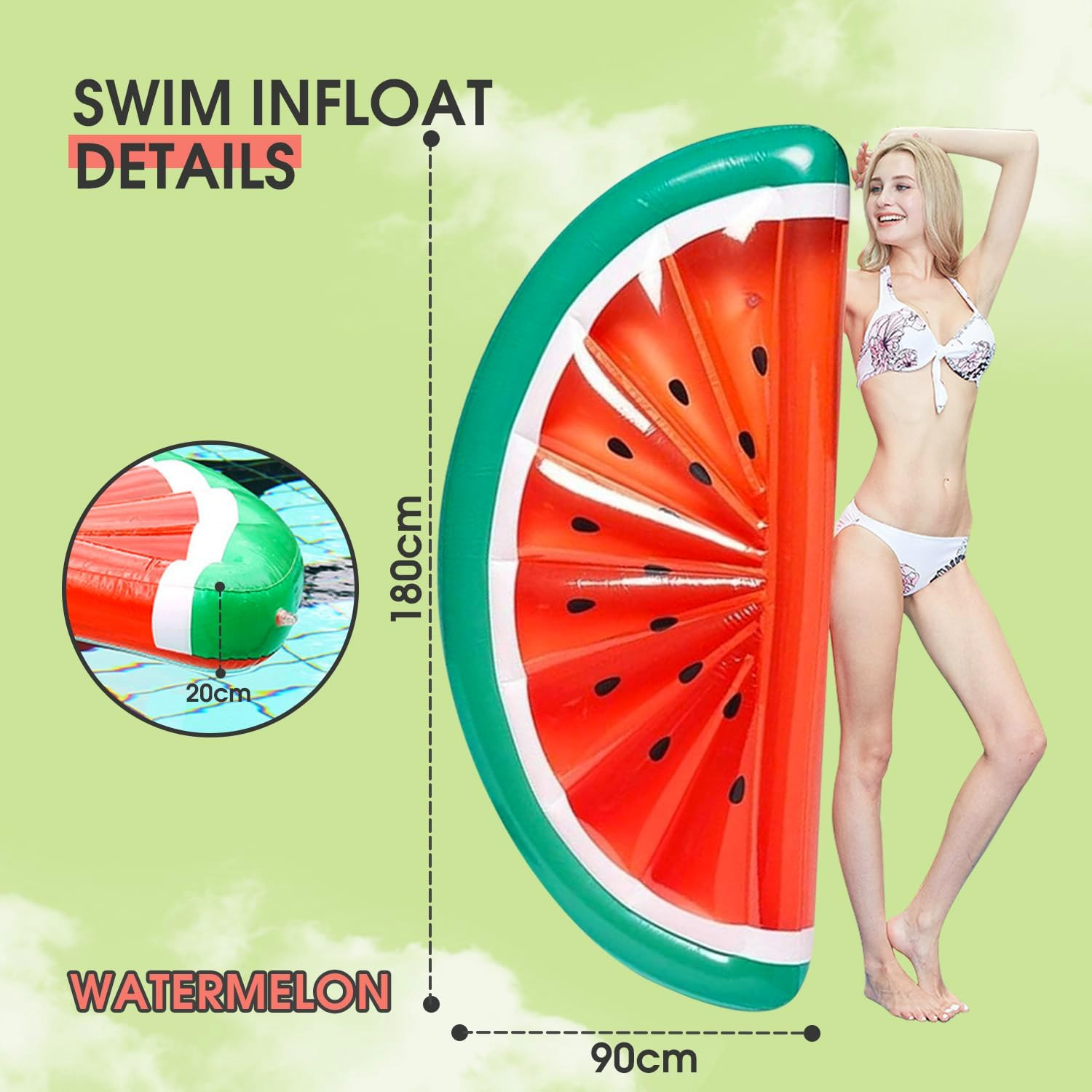 Chamgeco Giant Inflatable Pool Float, Inflatable Raft Pool Floats for Summer, Pool Lounger, Pool Accessories, Lake Floats & Pool Toys, Fun Swimming Tools for Pool Lake Beach Party - Pineapple image number 2