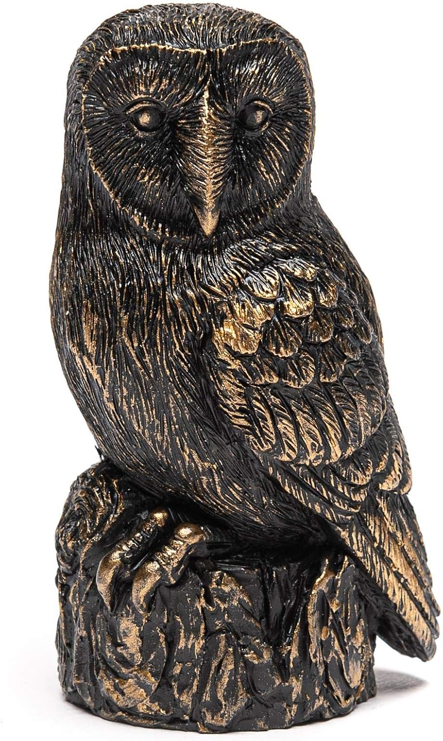 Jardinopia Garden Decor Antique Bronze Barn Owl Stake Topper