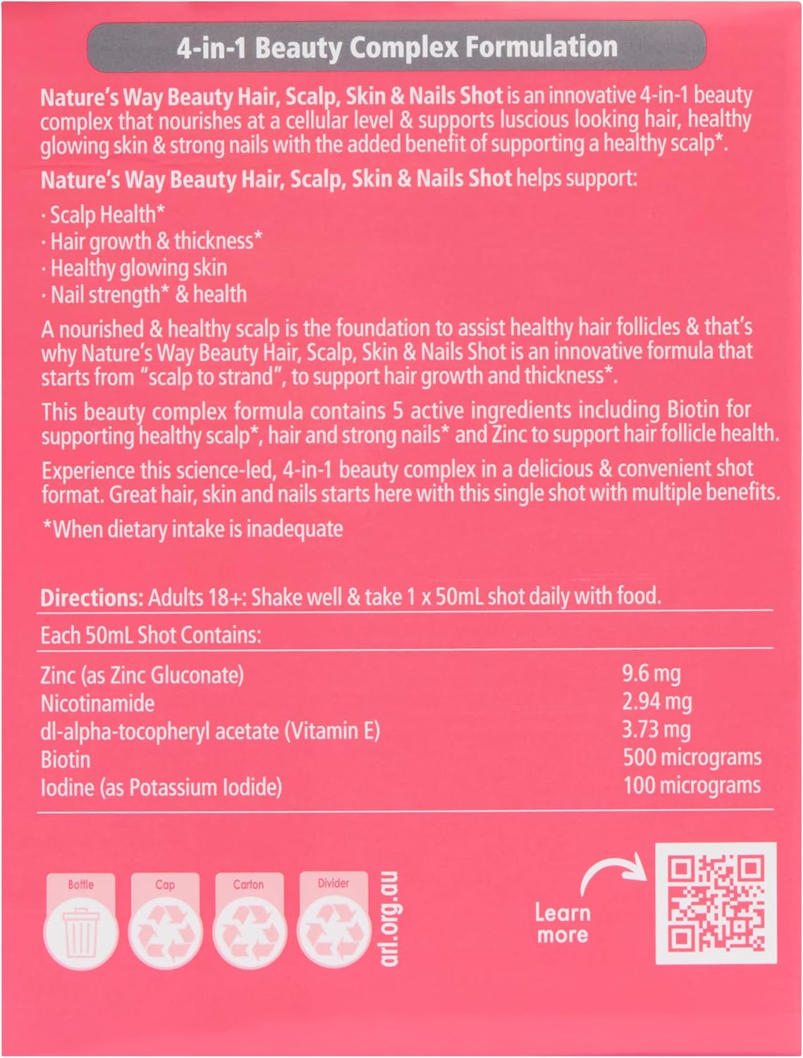 Nature'S Way Beauty HSSN Shots 50 Ml (Pack of 8) image number 4