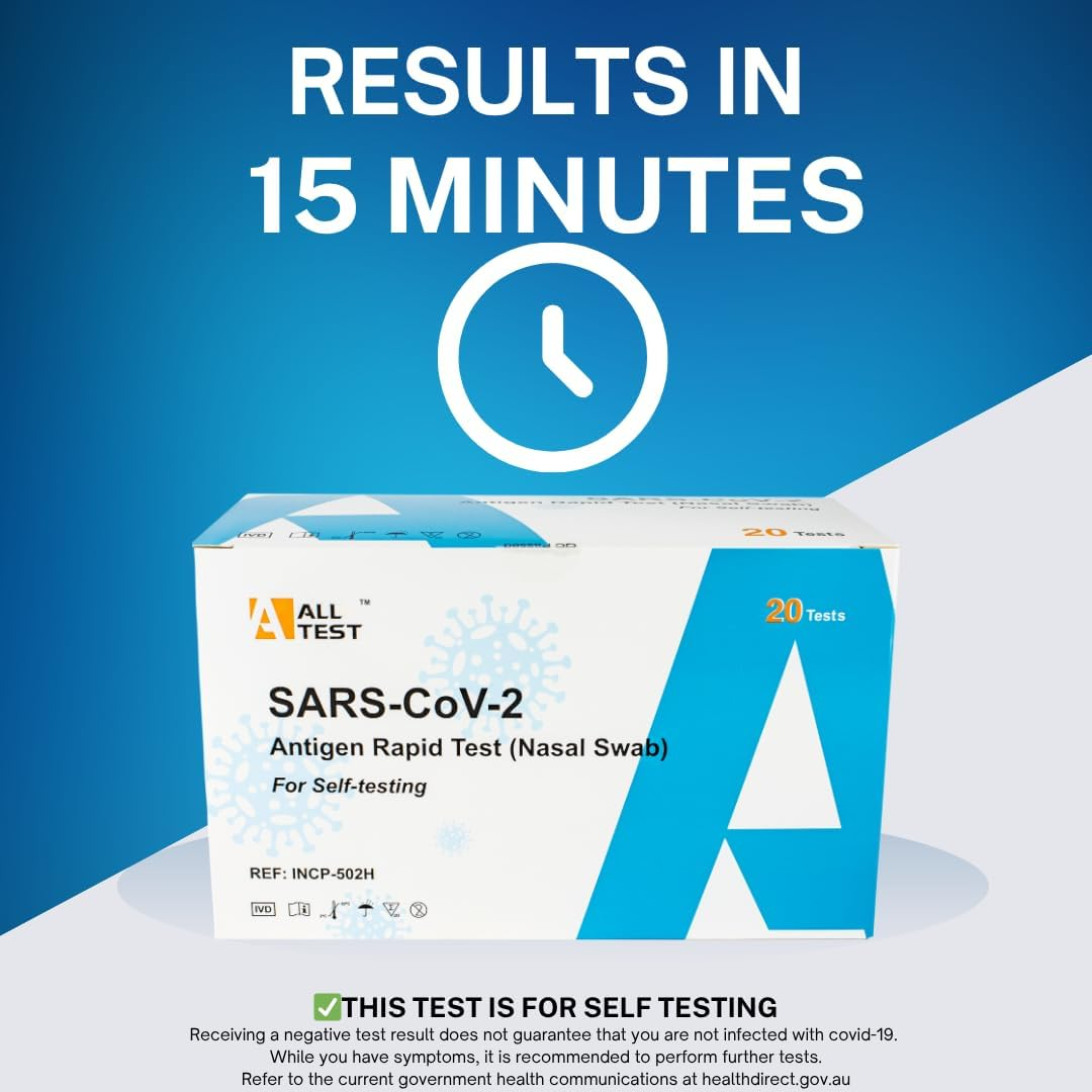 Alltest COVID-19 Antigen Rapid Nasal Self-Test Kit &ndash; 20 Pack &ndash; ARTG 376310 &ndash; Easy to Use, Reliable Results at Home, Non-Invasive, Fast Detection image number 4
