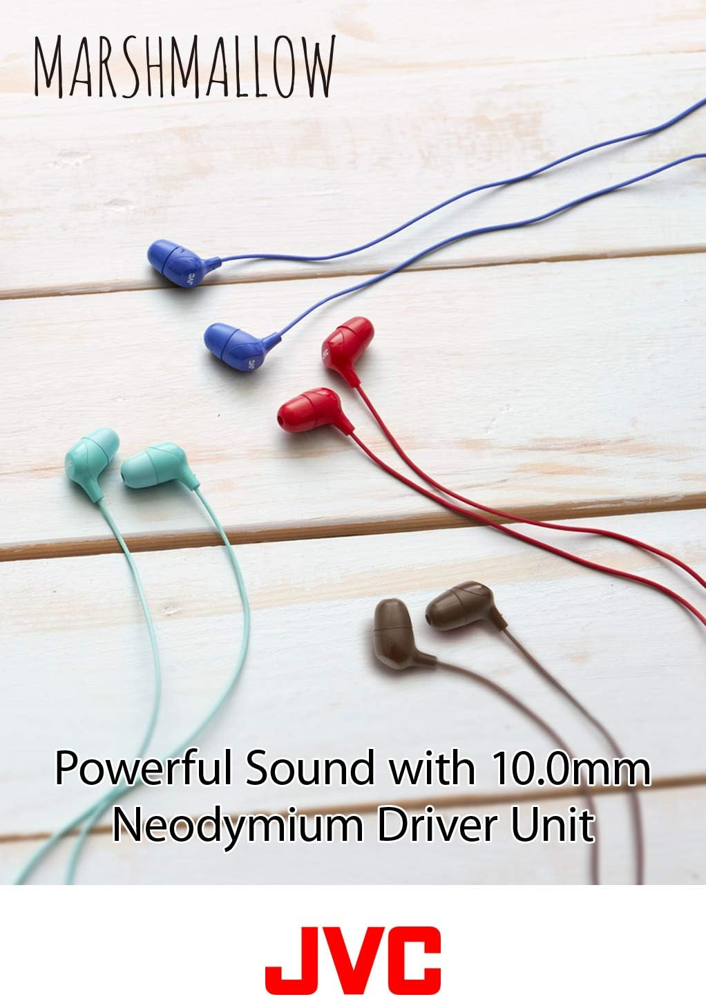 JVC HAFX38MP Marshmallow Earphones with Microphone & In-Line Remote (Pink) - Blue image number 5