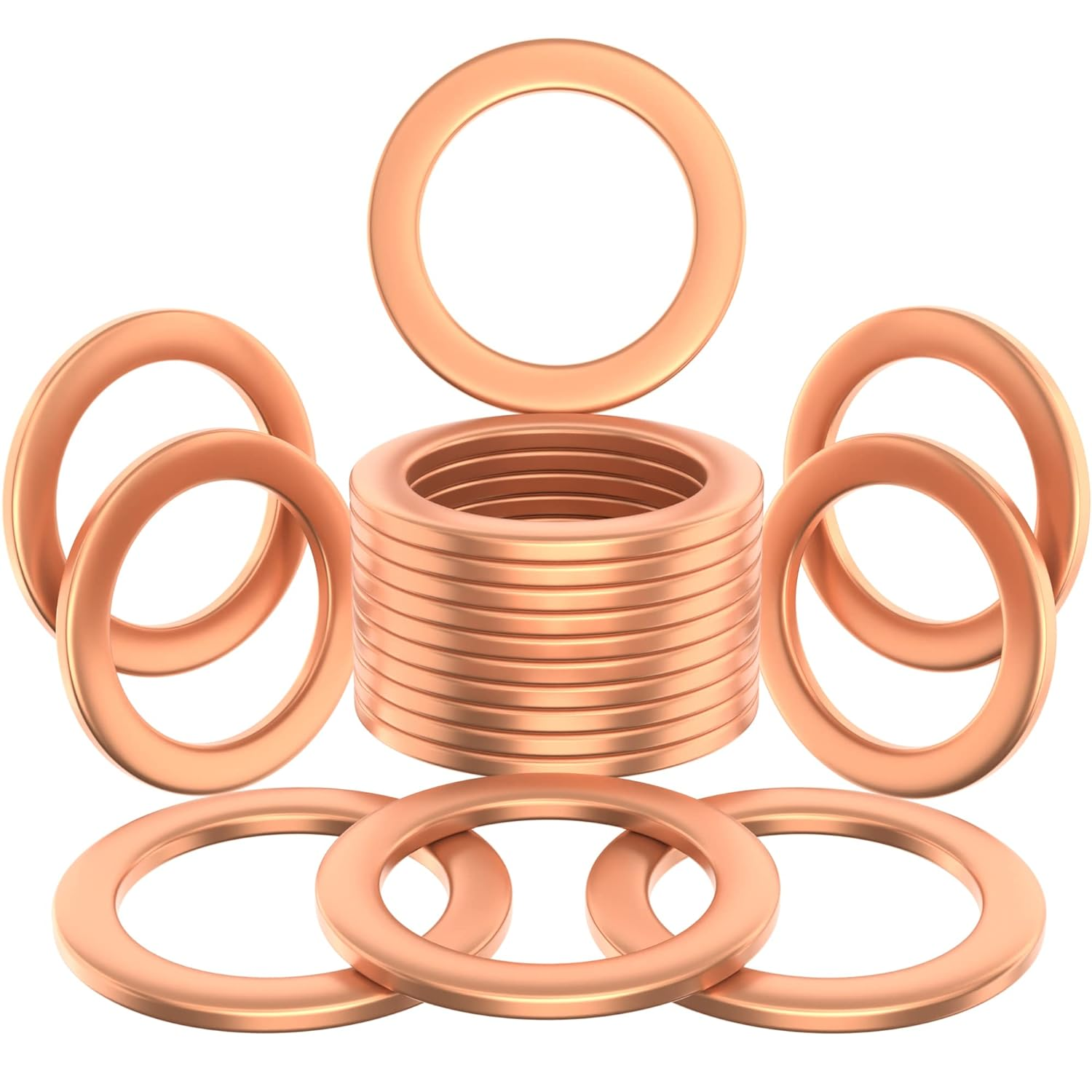 15 Pcs Oil Drain Plug Gasket - 14Mm Cooper Crush Washer Oil Drain Plug - Replacement for Mercedes Oil Crush Washer OEM PN 007603-014106 by AUTOMAJOR image number 4