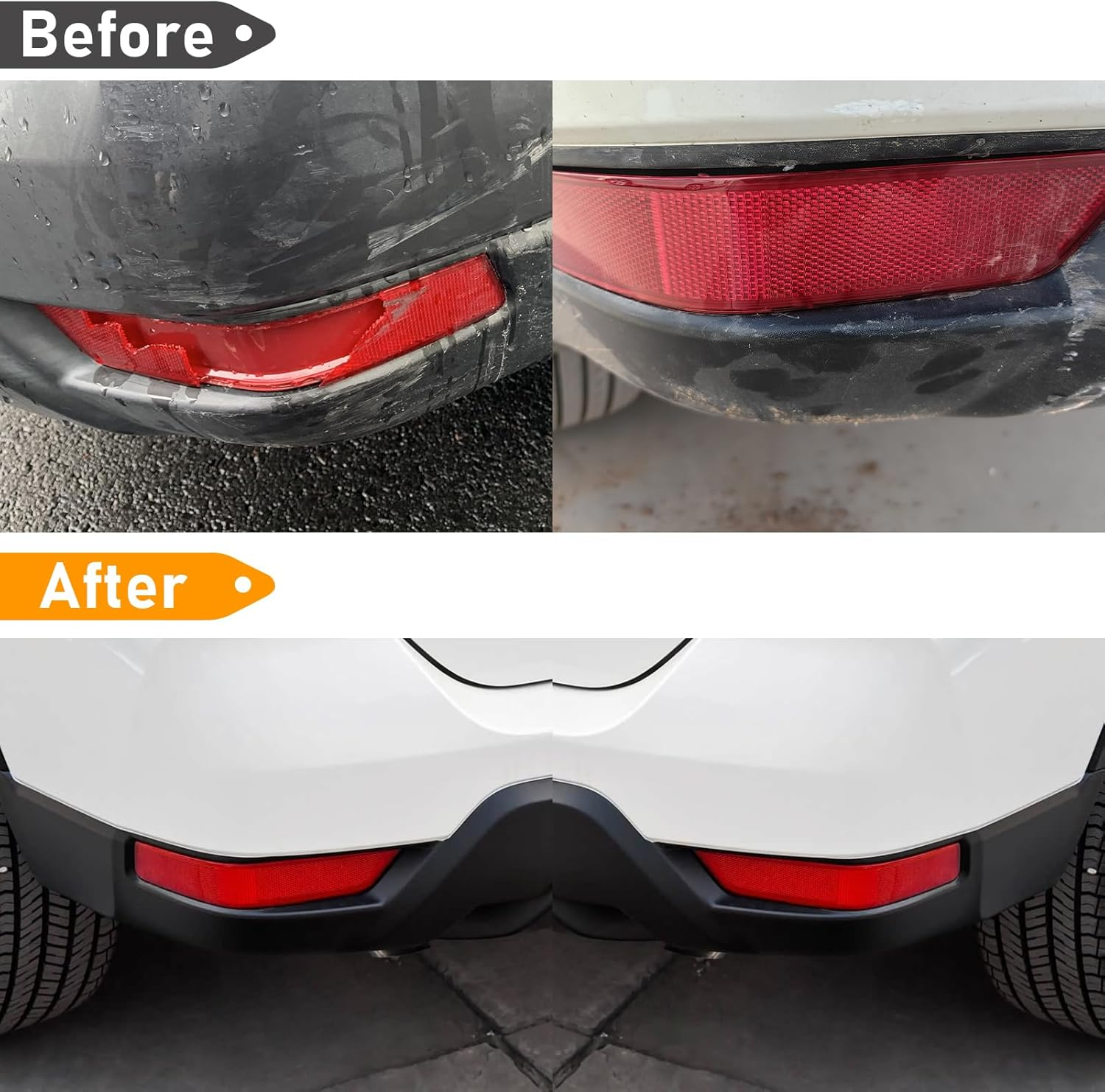 Compatible with Nissan Rogue Rear Bumper Reflector 2017-2020,Left Driver & Right Passenger Side Red Marker Trim Replace for 265656Fv0B,265606Fv0B,Back Reflectors Light W/O Bulb