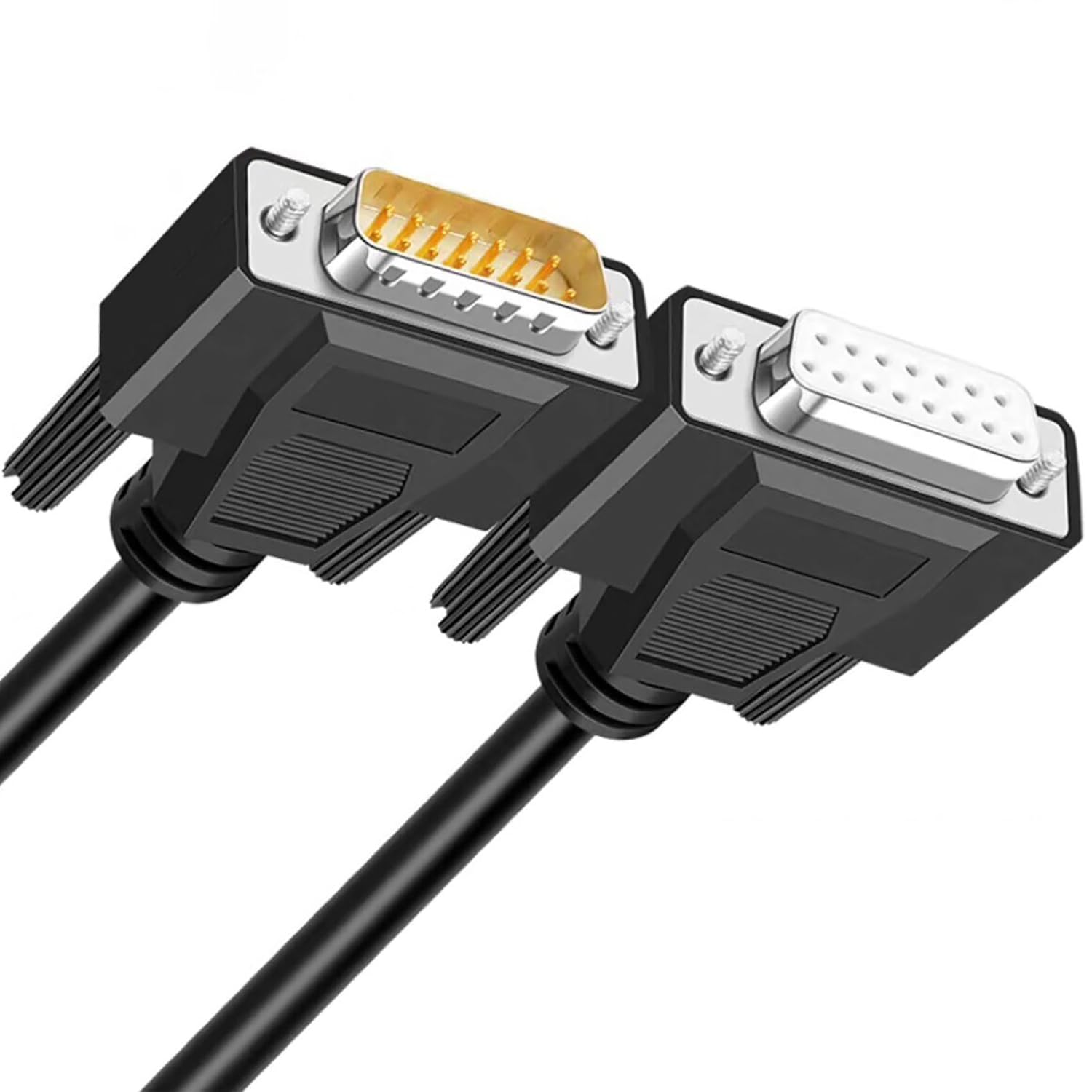 Tunghey DB15 Cabel Male to Female Double Shielded,Db 15 Extension Cable Black, 26Awg Tinned Copper D-SUB 15 Pin Straight through Cord for C-NC, U-PS, PL-C, Ser-Vo Driver. (0.5M)