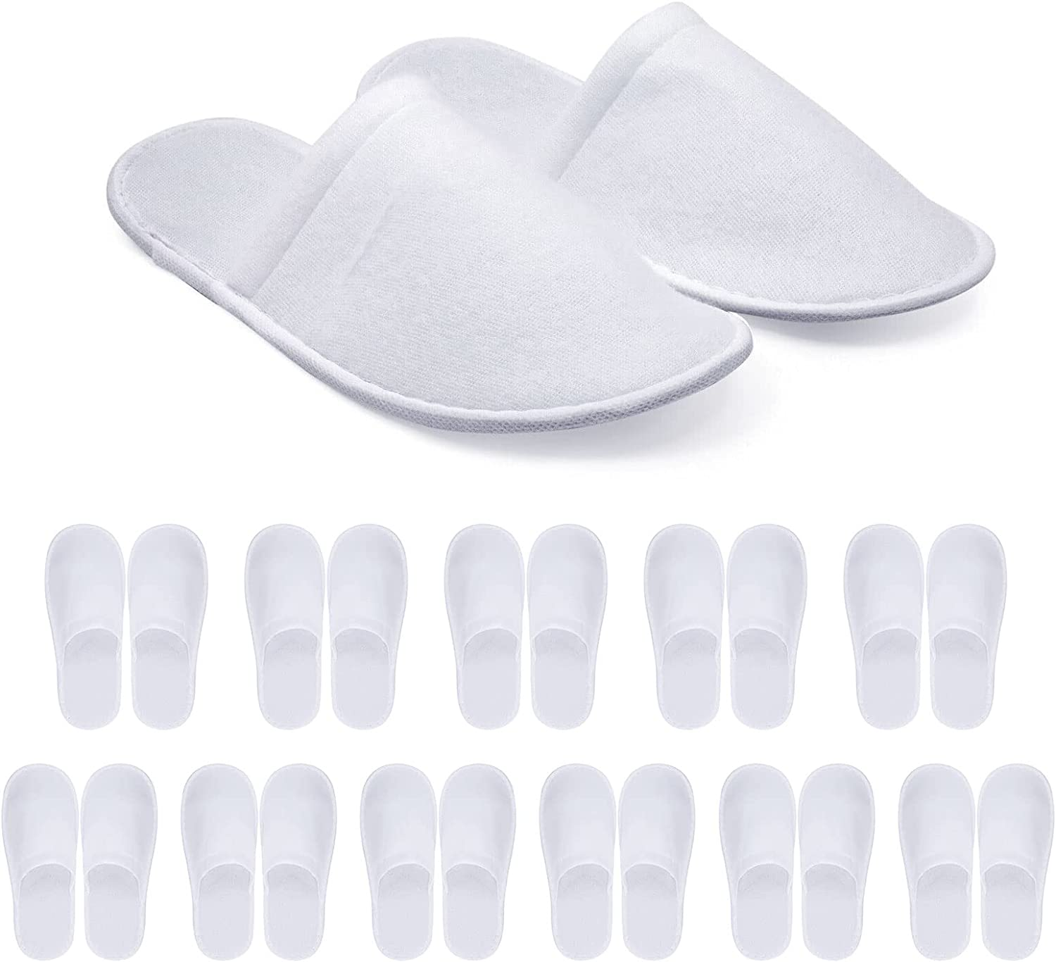 12 Pairs Disposable Spa Slippers Non-Slip Unise for Hotel Home White image number 3