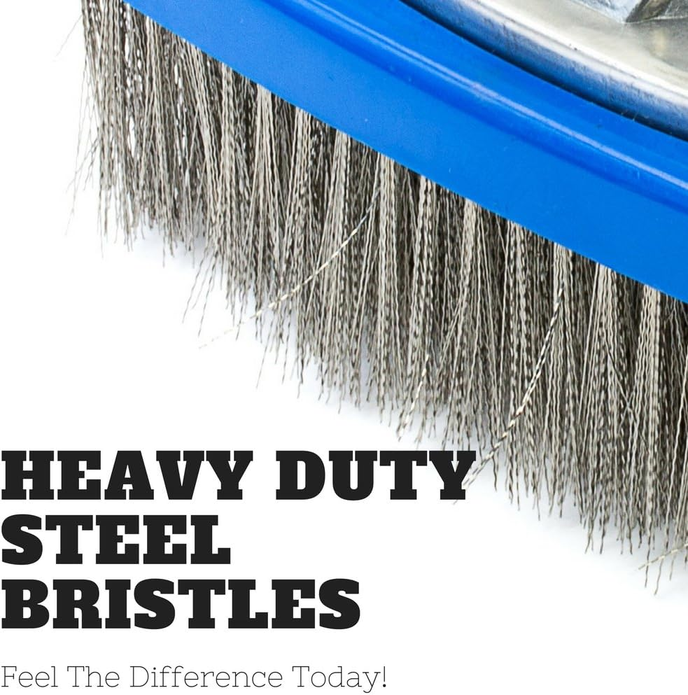 Aquatix Pro Heavy Duty Pool Brush, Durable 5" Swimming Pool Cleaner Brush Best for Tackling Stubborn Stains, Aluminium Handle & Stainless Steel Bristles, Suitable for Concrete & Gunite Pools.