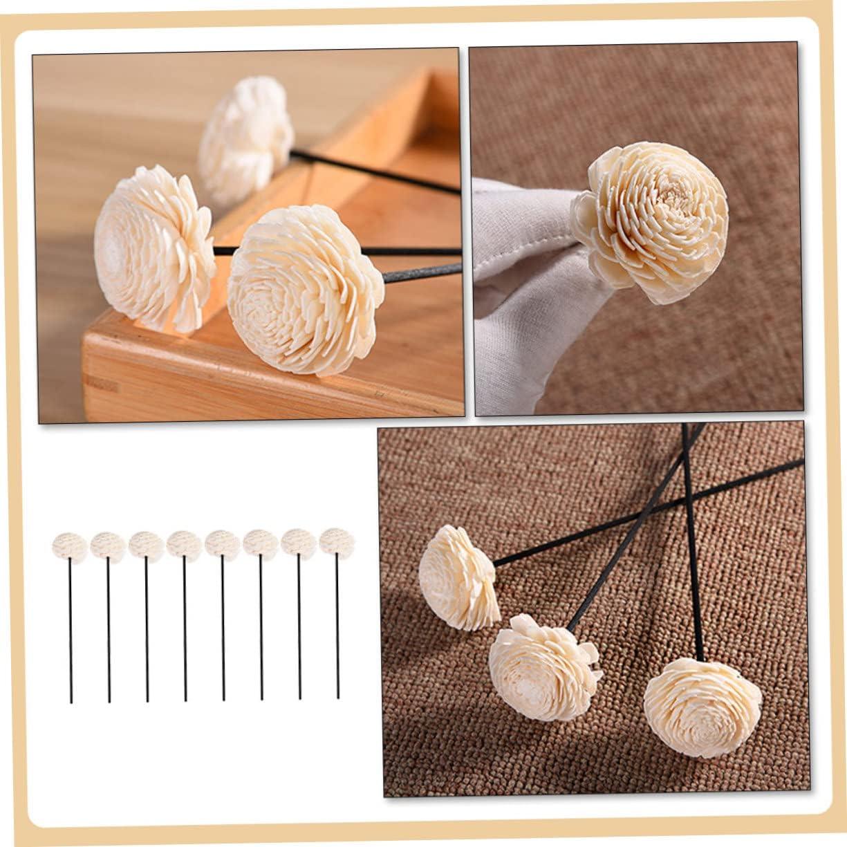 LALAFINA 8Pcs Simulated Aromatherapy Flowers Decorative Fragrance Sticks for Home Wedding Aroma Diffuser Reeds image number 5