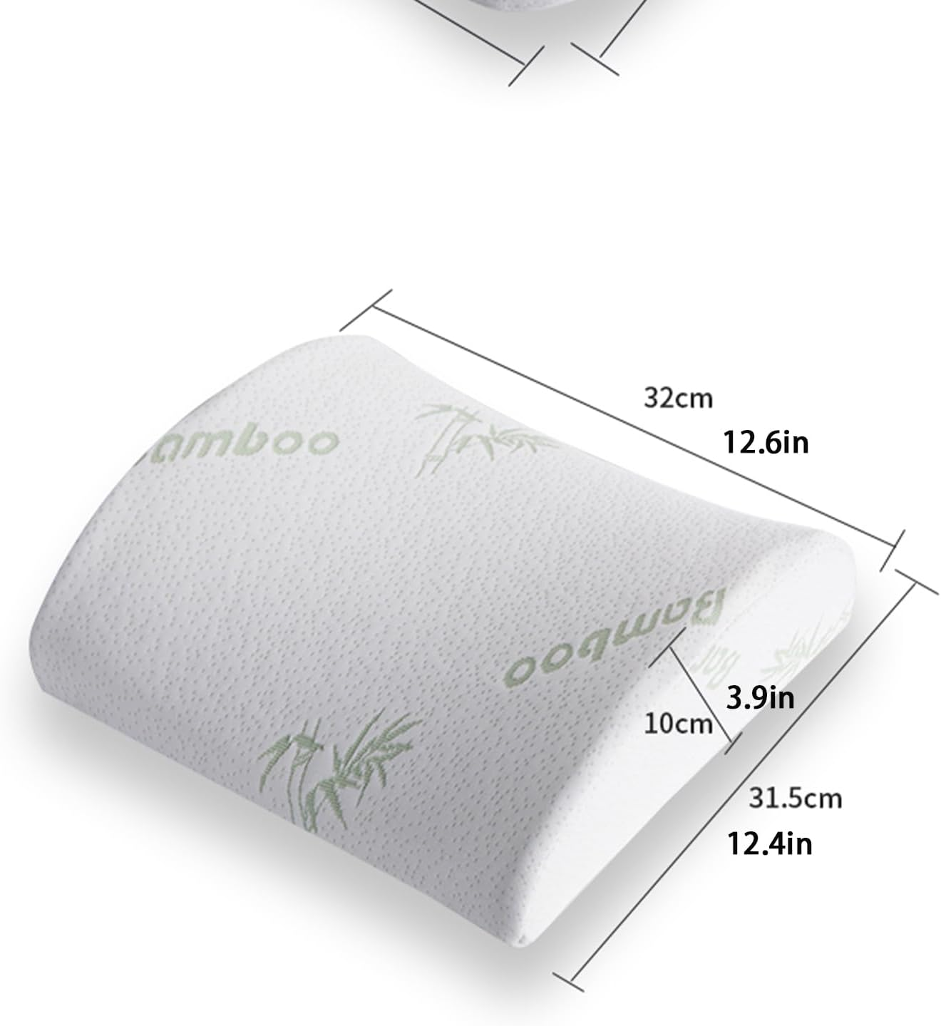 Memory Foam Lumbar Support Cushion with Bamboo Fiber Fabric - Comfortable and Breathable Lumbar Cushion for Car and Office, Ideal for Back Support. image number 4