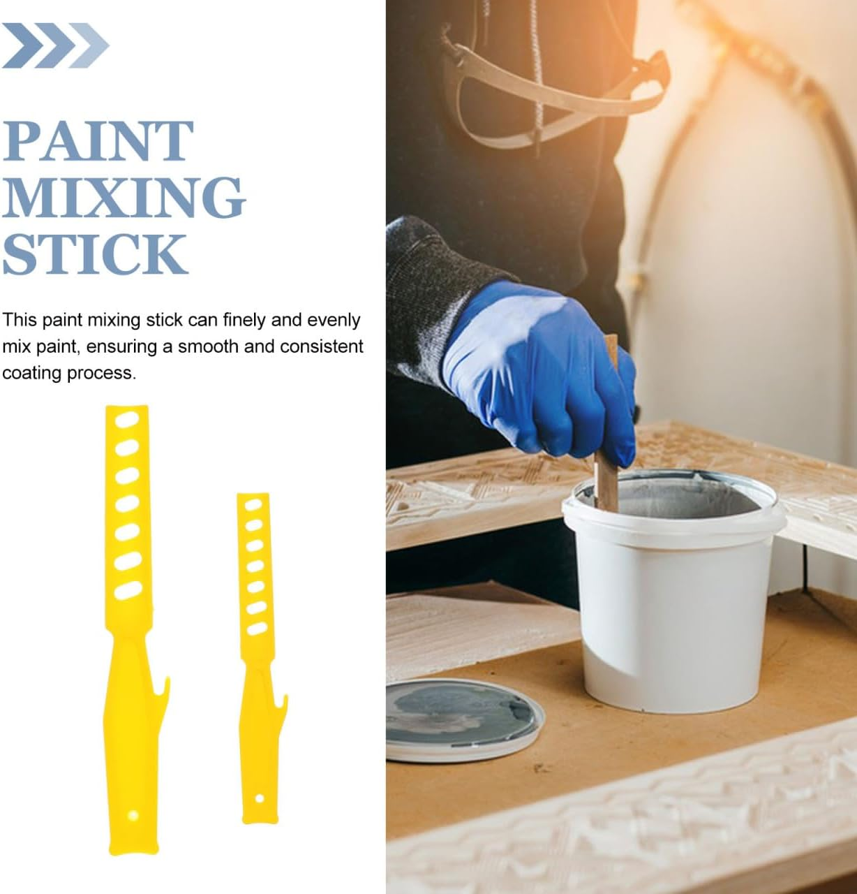 Operitacx Reusable Paint Stirring Rods 2-Pack Lightweight Manual Paint Mixing Sticks for Epoxy Coatings Crafts and DIY Projects image number 5