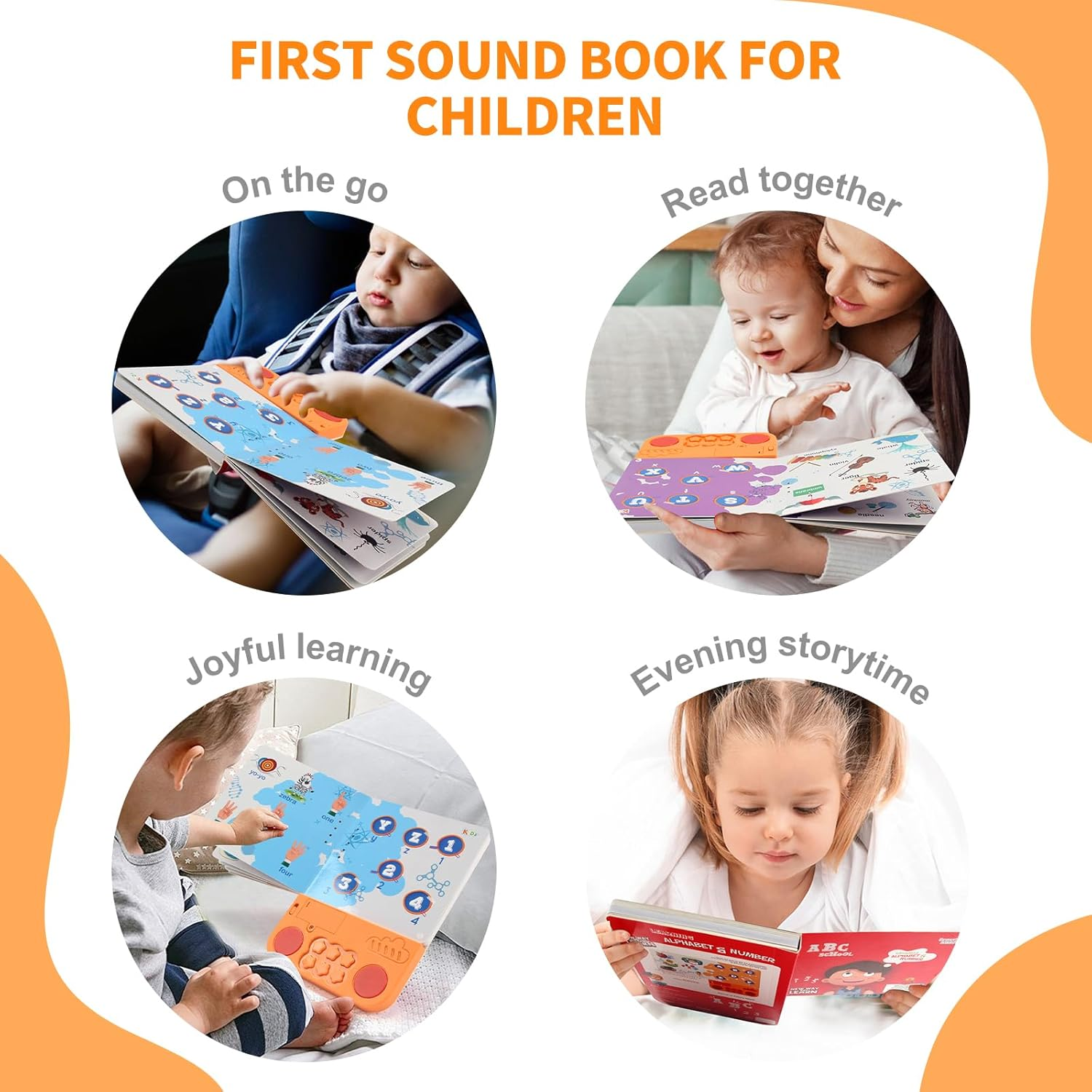 Joyfia Interactive Children'S Sound Book, Abcs & Number Learning Audio Developmental Book, Educational Sensory Musical Toys for Toddlers 1-3, Birthday Gifts for Boys & Girls (Alphabet-Themed)