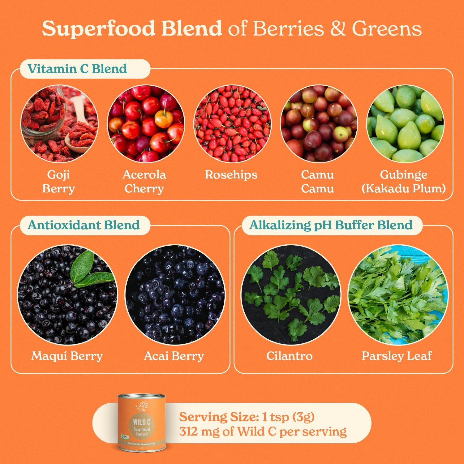 Eden Healthfoods Certified Organic Wild C Natural Vitamin C Powder 150 G