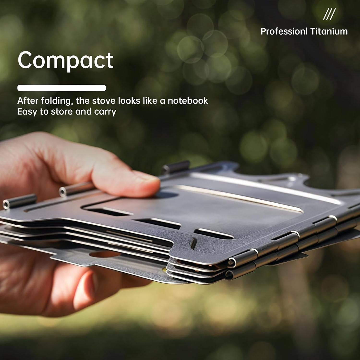 Titanium Wood Stove Foldable Camping Backpack Tours Stove Portable Wood Alcohol Stove for Outdoor Camping Picnic Barbecue image number 3