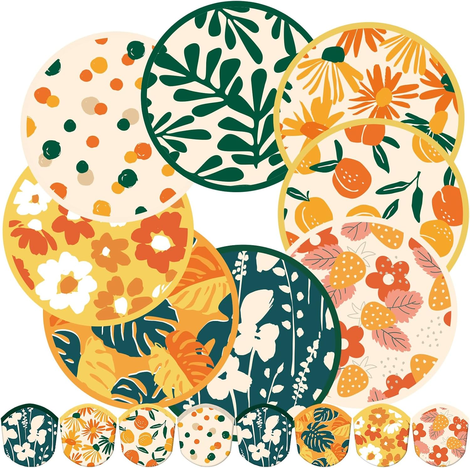 Gejoy 24 Pieces Abstract Styles Foldable Fan Handheld Compact Cooling Fans Multi Role round Fans for Outdoor Games for Women Girls Daily Use Festival Wedding Party Favors Decorations Portable, 8 Style image number 2