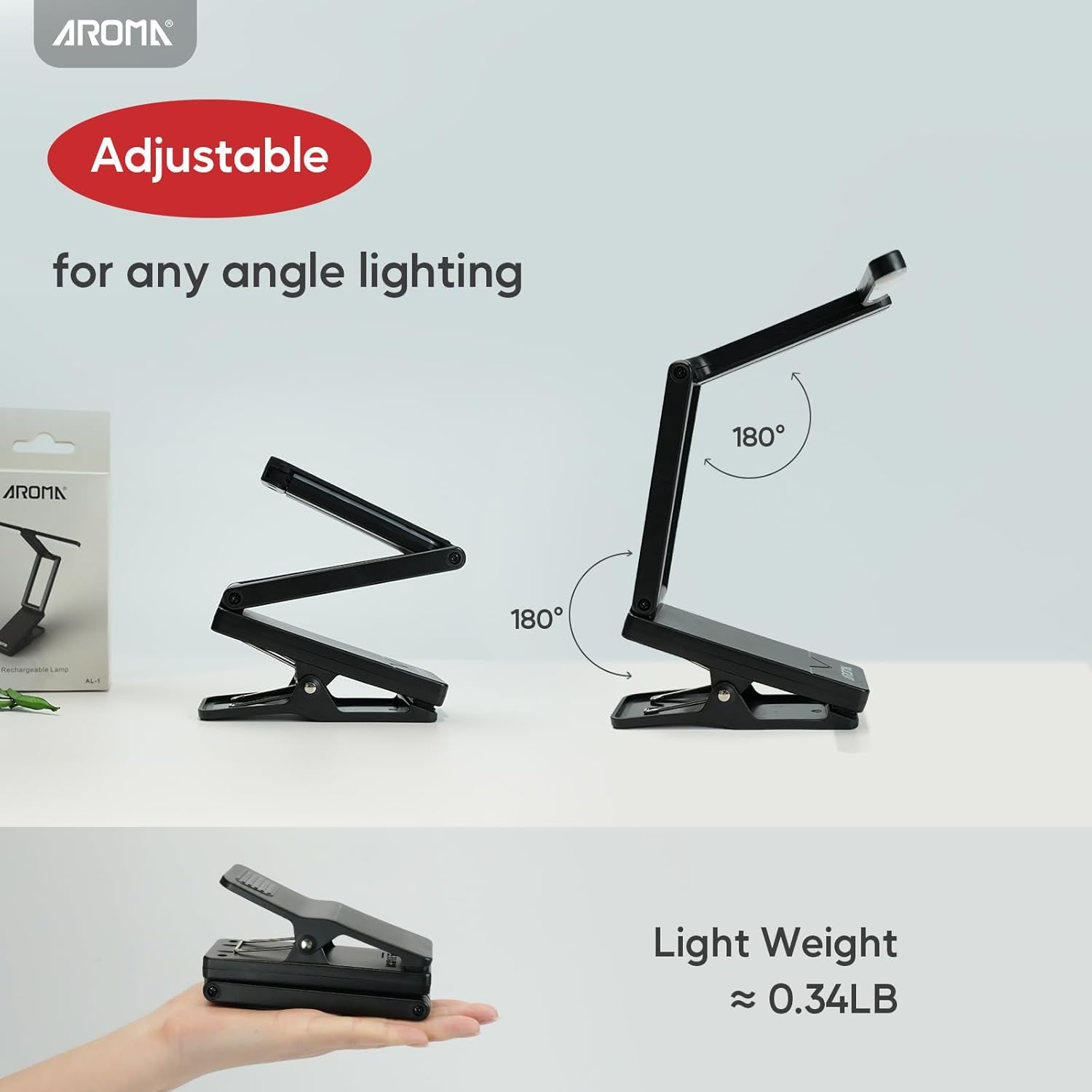AROMA Light for Music Stand Rechargeable Clip on Piano Lamp Adjustable 2 Brightness image number 4