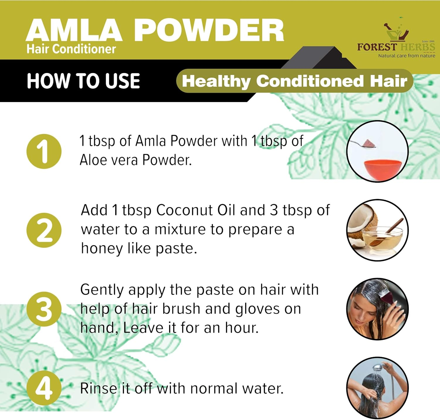 Forest Herbs 100% Natural Organic Amla Powder for Hair Growth - 100 Grams image number 1