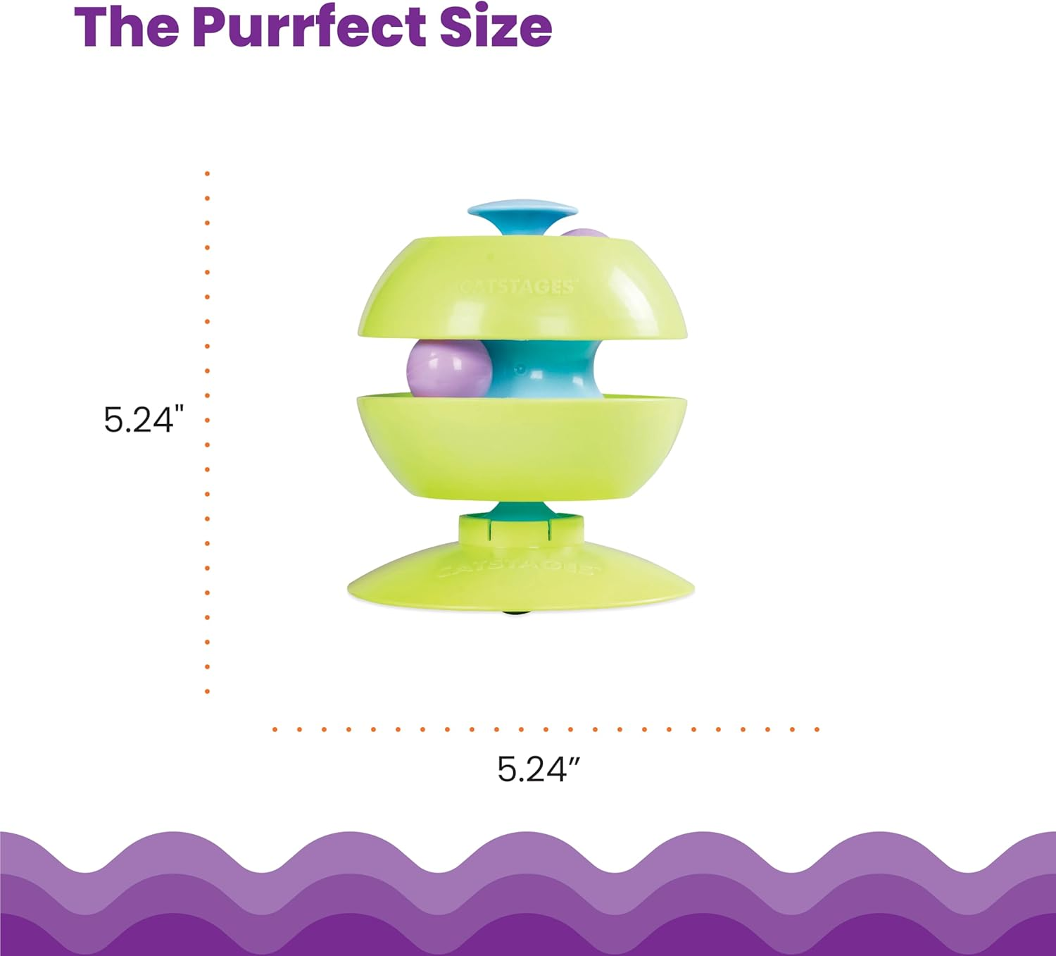 Catstages Twist-A-Ball 3-In-1 Convertible Cat Track Toy, Rolling Ball Toy for Indoor Cats, Green image number 2