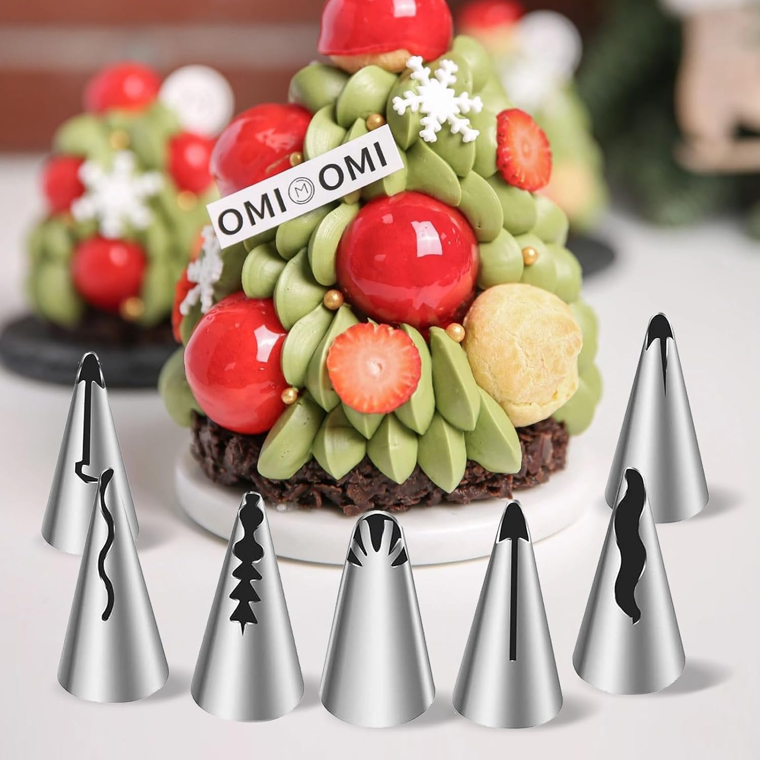 Cake Decorating Kit 7 Pieces Pleated Skirt Piping Nozzles Set, Stainless Steel Ruffle Piping Tips, Cake Frosting Tools, Cookie Press Gun, Cupcake Frosting Piping Kit, Piping Tips for Cake Decorating image number 4