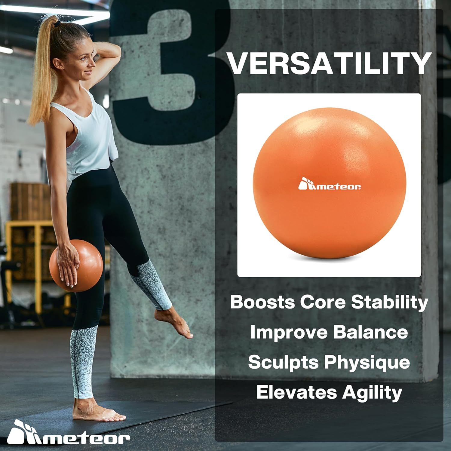 Meteor 2Pcs Mini Pilates Ball (25Cm) - Small Swiss Ball, Exercise Ball, Fitness Ball, Barre Ball - Ideal for Yoga, Pilates, Therapy & Relaxation