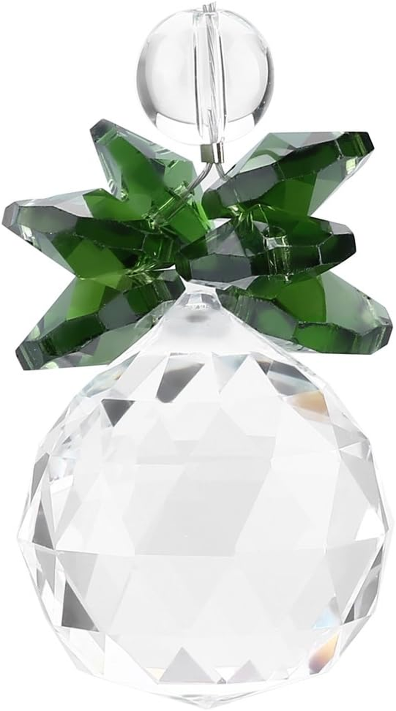 Crystal Suncatcher Hanging Pendant Angel Handmade Ornament Wedding Decor Rainbow Maker Prisms Pendant Feng Shu X'Mas Decor 1 PCS (Green) image number 3