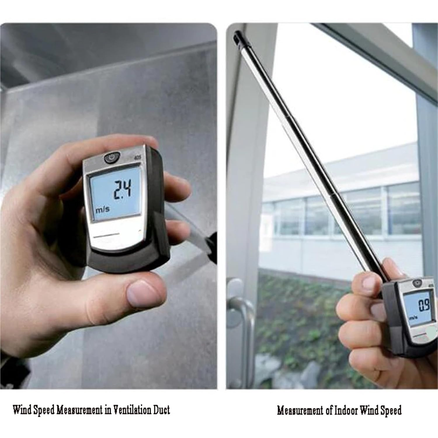 Thermal Anemometer with Duct Holder Air/Wind Flow Volume Speed Temperature Meter Tester image number 3