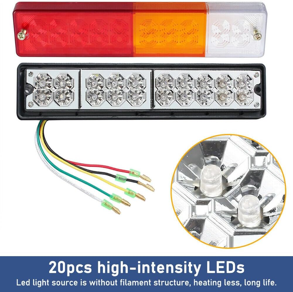 2X 20 LED Trailer Tail Lights 12V Brake Reverse Indicator Truck Caravan UTE Boat image number 3