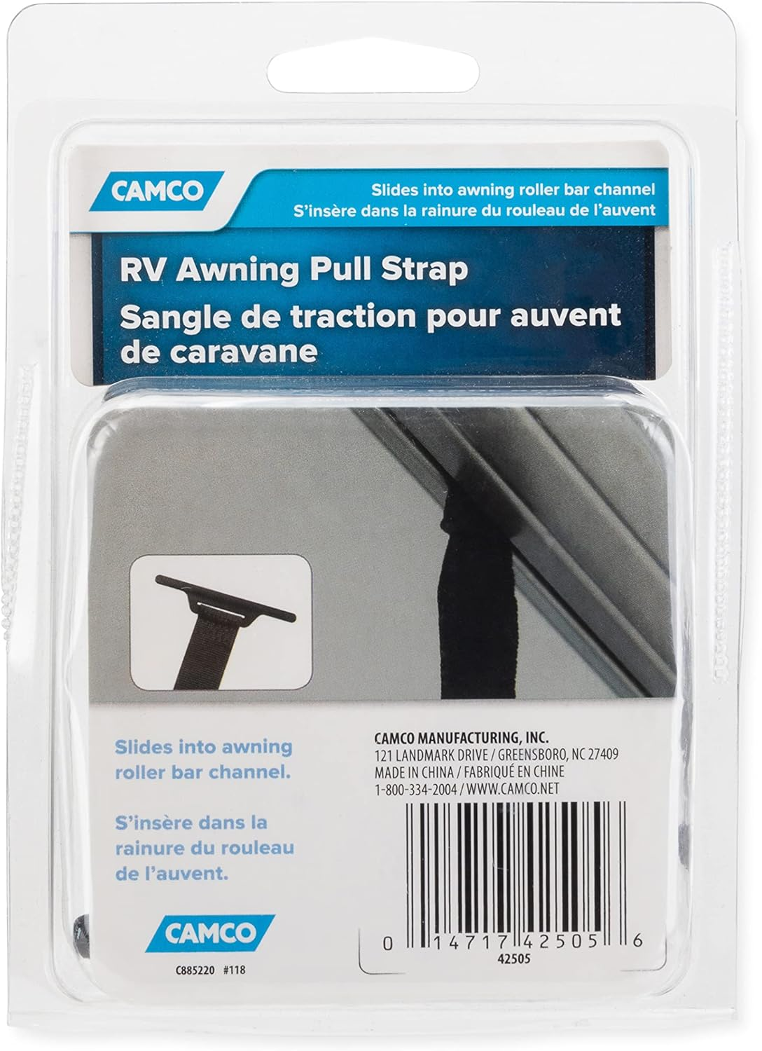 Camco RV Awning Replacement Pull Strap | Convenient Way to Roll Awning Out or Retract Awning | Measures 99-1/4-Inches (L) X 1-Inch (W) | Black (42505) image number 2