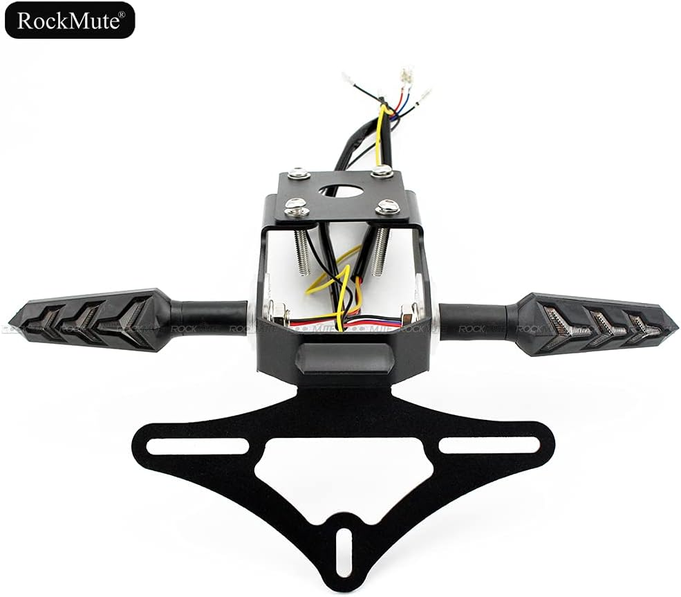 Motorcycle Tail Tidy for Kawasaki Ninja 650 Z650 2017-2021 Licence Plate Holder Fender Eliminator Bracket Mount with Turn Signal Indicator Sequential Flowing LED Light (Full Set (Holder+Indicators)) - Full Set (Holder+Indicators) image number 3