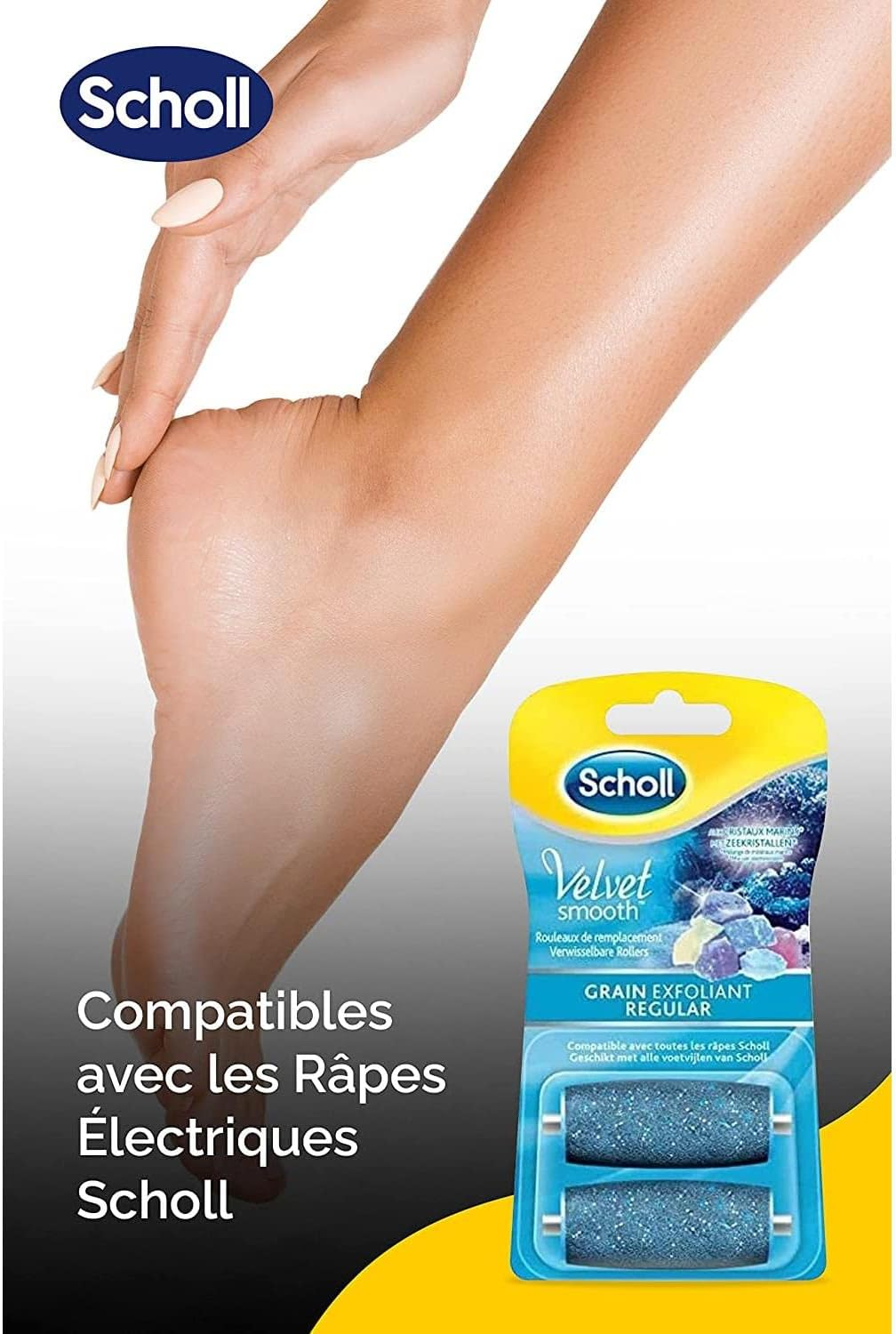 SCHOLL Set of 3 Velvets Smooth - Replacement Rollers - Grit Scrub, Set of 2 Refills image number 4