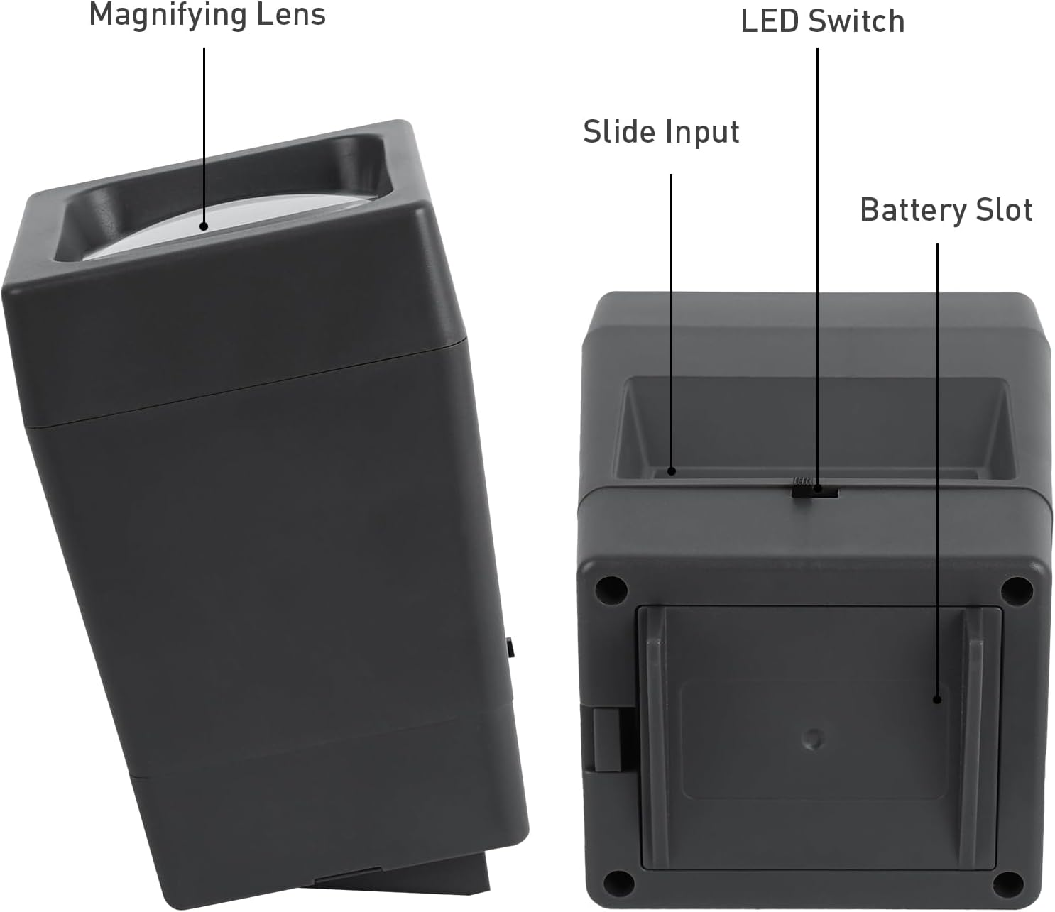 35 Mm Film & Slide Viewer, 2X LED Illuminated Viewing Slide Projector for Old Slides and 35Mm Film Negatives(2 AAA Batteries Included)