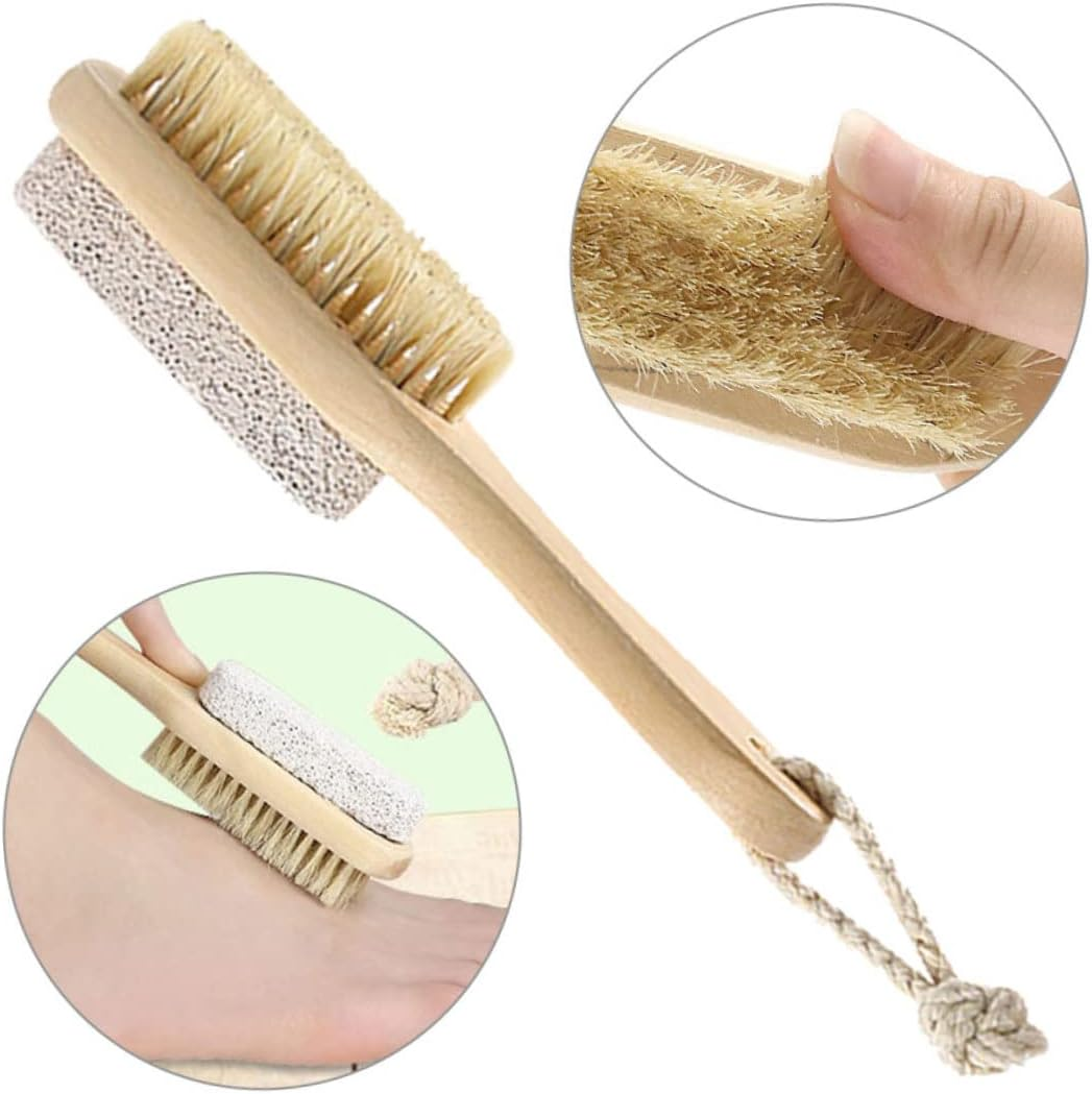 PENIKOKO Pumice Stone Brush Callus Remover Foot Scrubber Natural Exfoliating Tool Spa Pedicure Massager Foot Care Exfoliator image number 1