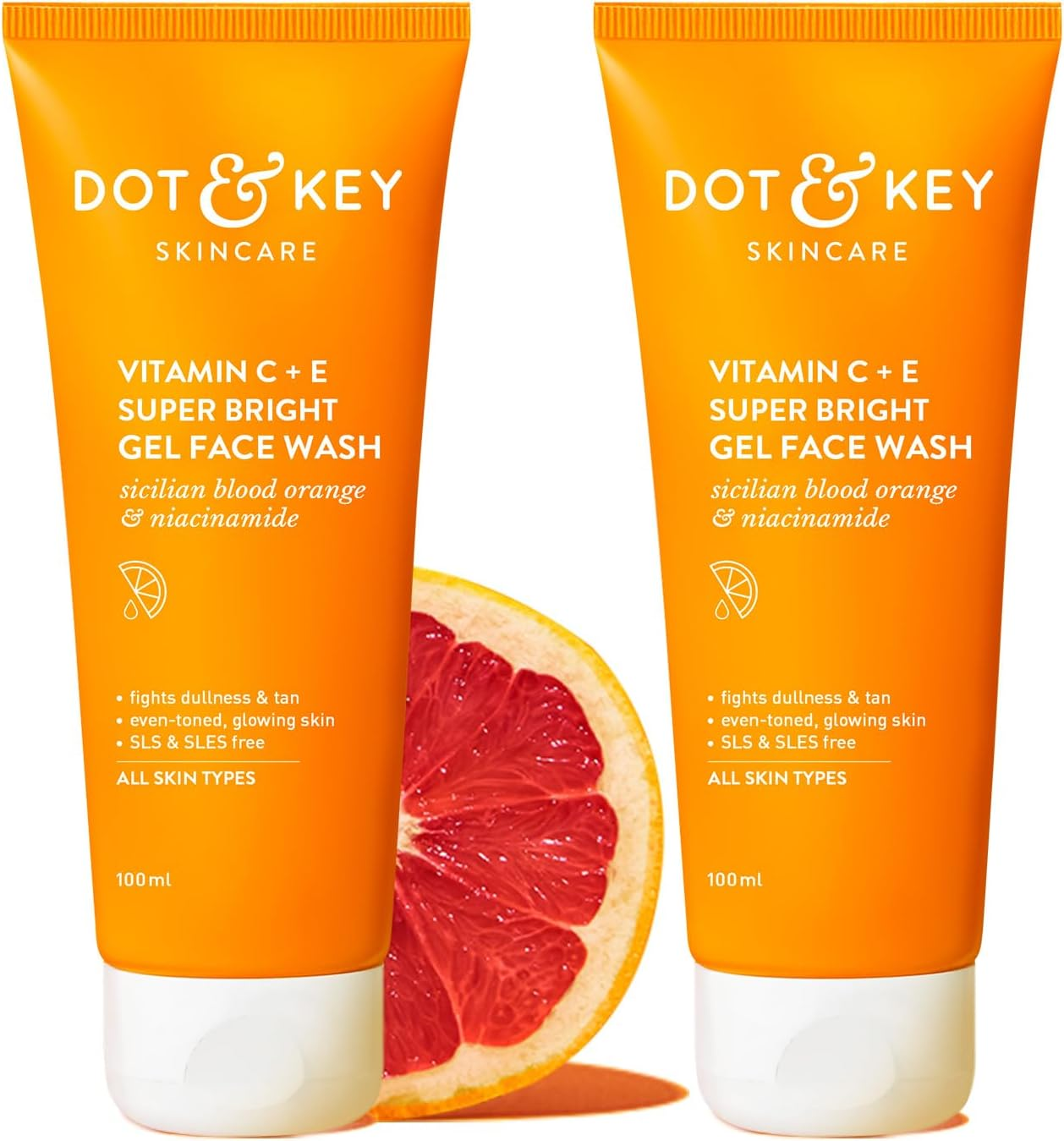 Dot & Key Vitamin C + E Super Bright Gel Face Wash Combo (Pack of 2, 100Gm Each) | for Glowing and Brightening Skin | All Skin Types|With Triple Vitamin C, Fades Dark Spots & Pigmentation image number 3