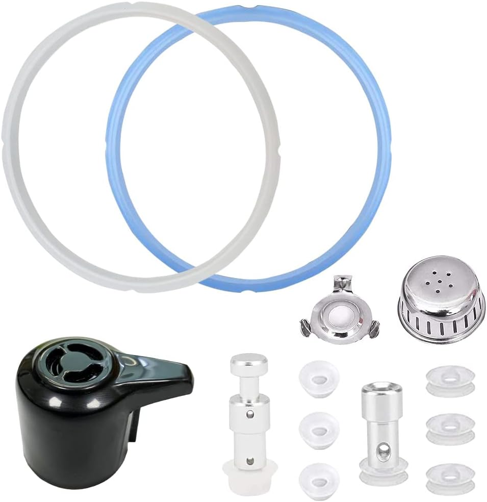 Sealing Ring and Steam Release Handle,Float Valve Replacement Parts with Anti-Block Shield for Instant Pot Duo5,6Quart (5/6QT)