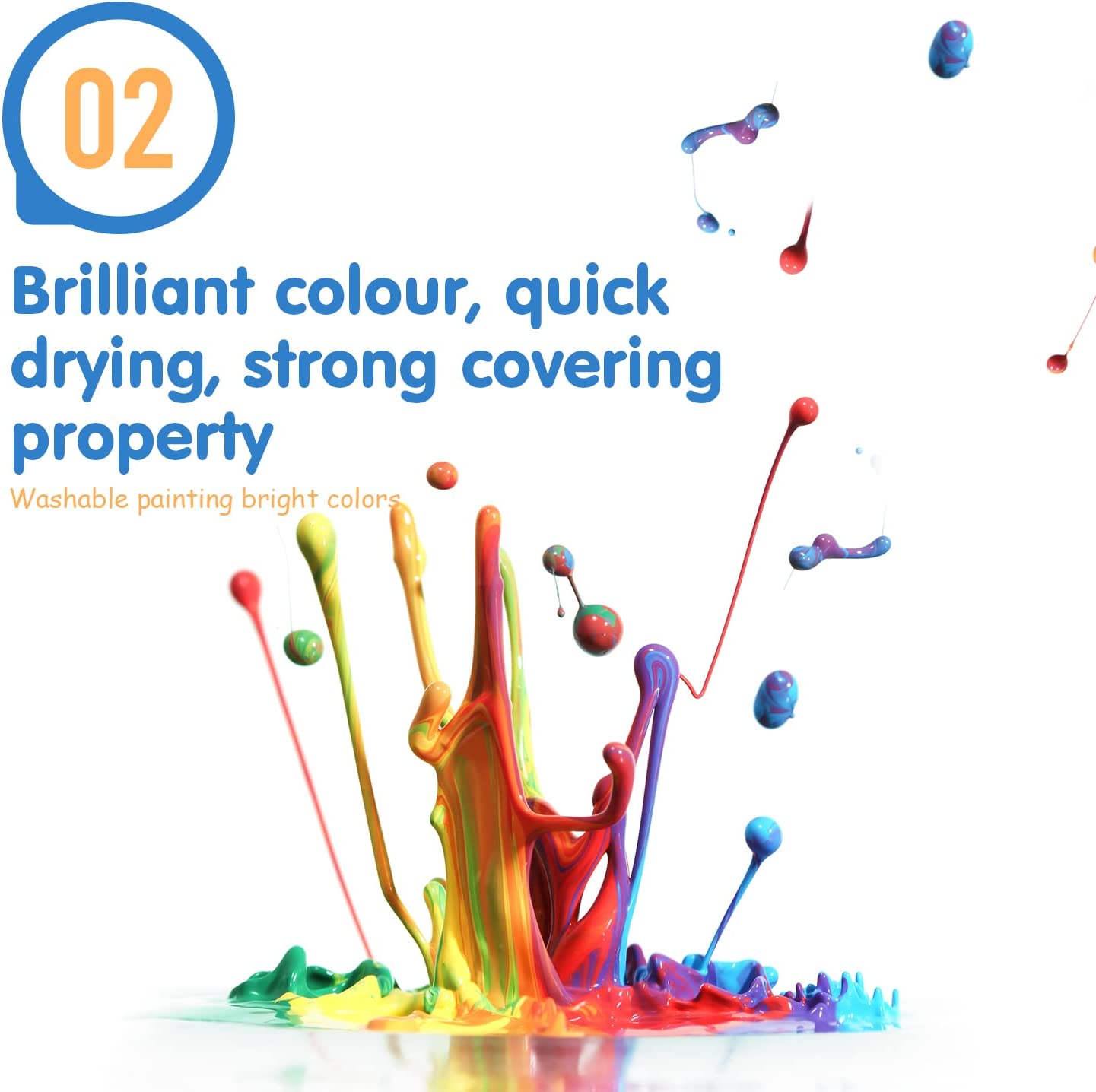 VIOLA HOUSE 6Pcs Face & Body Paints Set with 2Pcs Body Painting Brushes, Liquid Body Paints Kit Party Theater Makeup Professional Body Paint Christmas Thanksgiving Birthday Gift - Body Paints Set image number 6