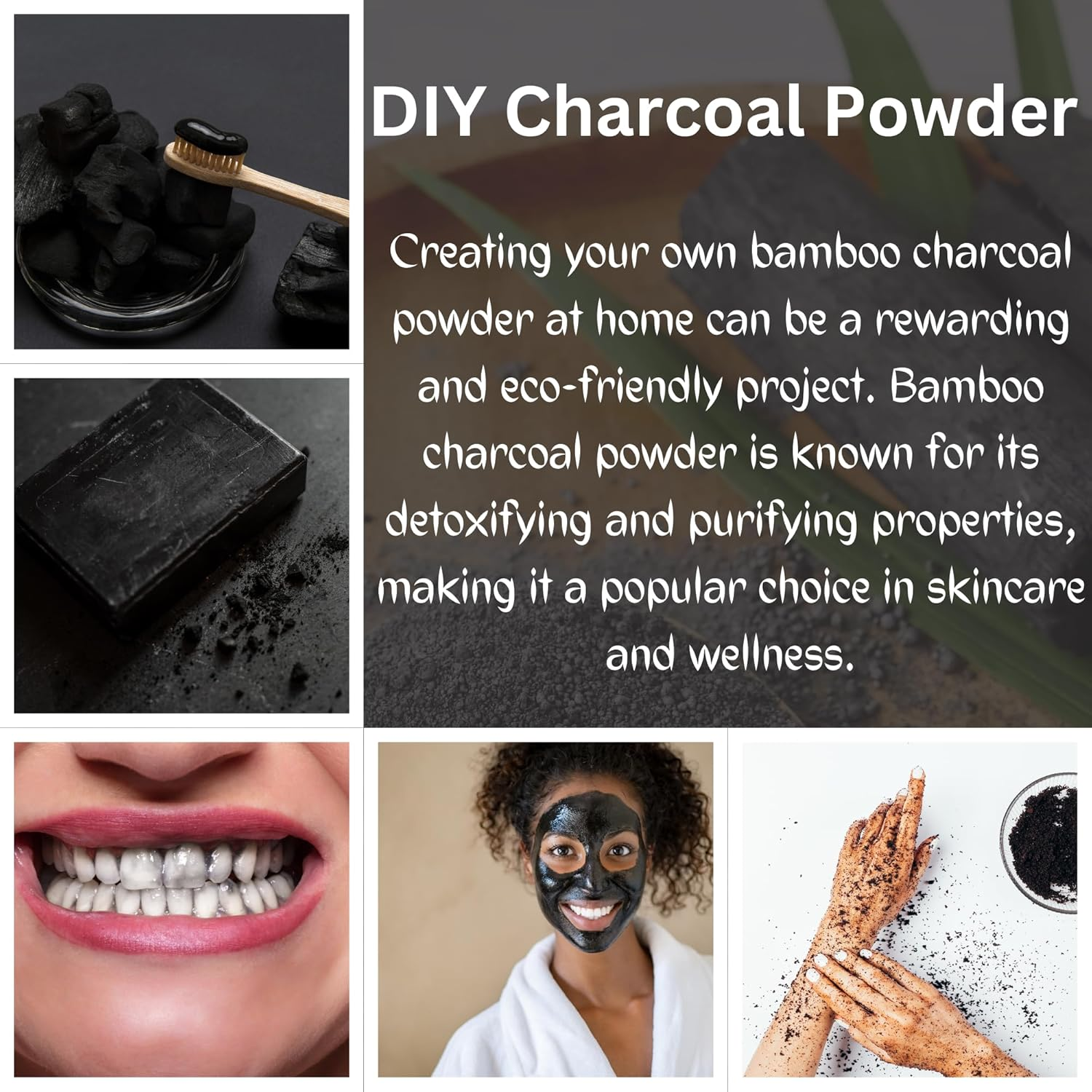 Herbs Botanica Activated Charcoal Powder, Food Grade Natural Detoxifier for Digestive Health, Teeth Whitening, Detoxification & Bug Bite Relief 227 Gm image number 3