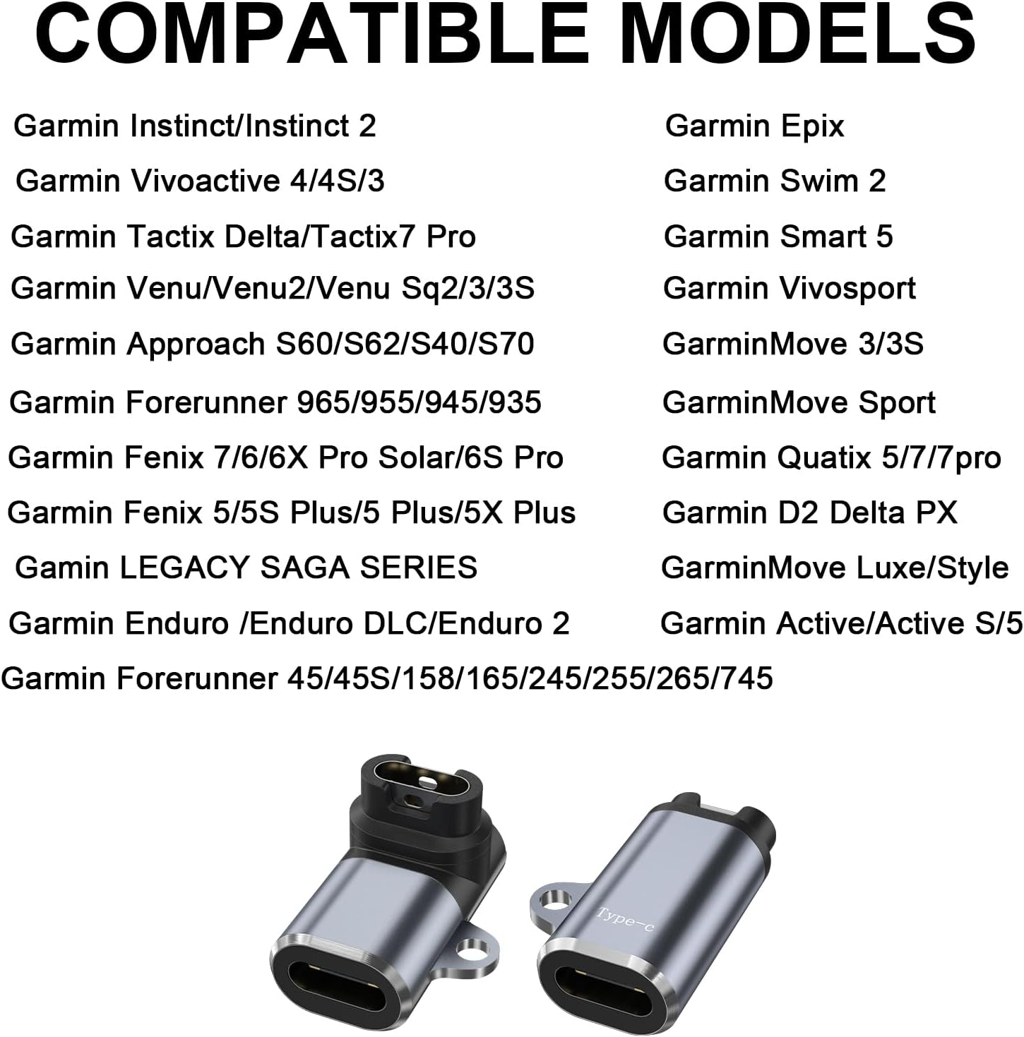 USB-C Watch Charger for Garmin Watch 4 Pack, USB C Garmin Charging Converter for Fenix 8 7 7S 7X 6 5 5S Plus/5 Plus/5X plus E Pro Solar (Space Gray, L Type+Straight Type) image number 6