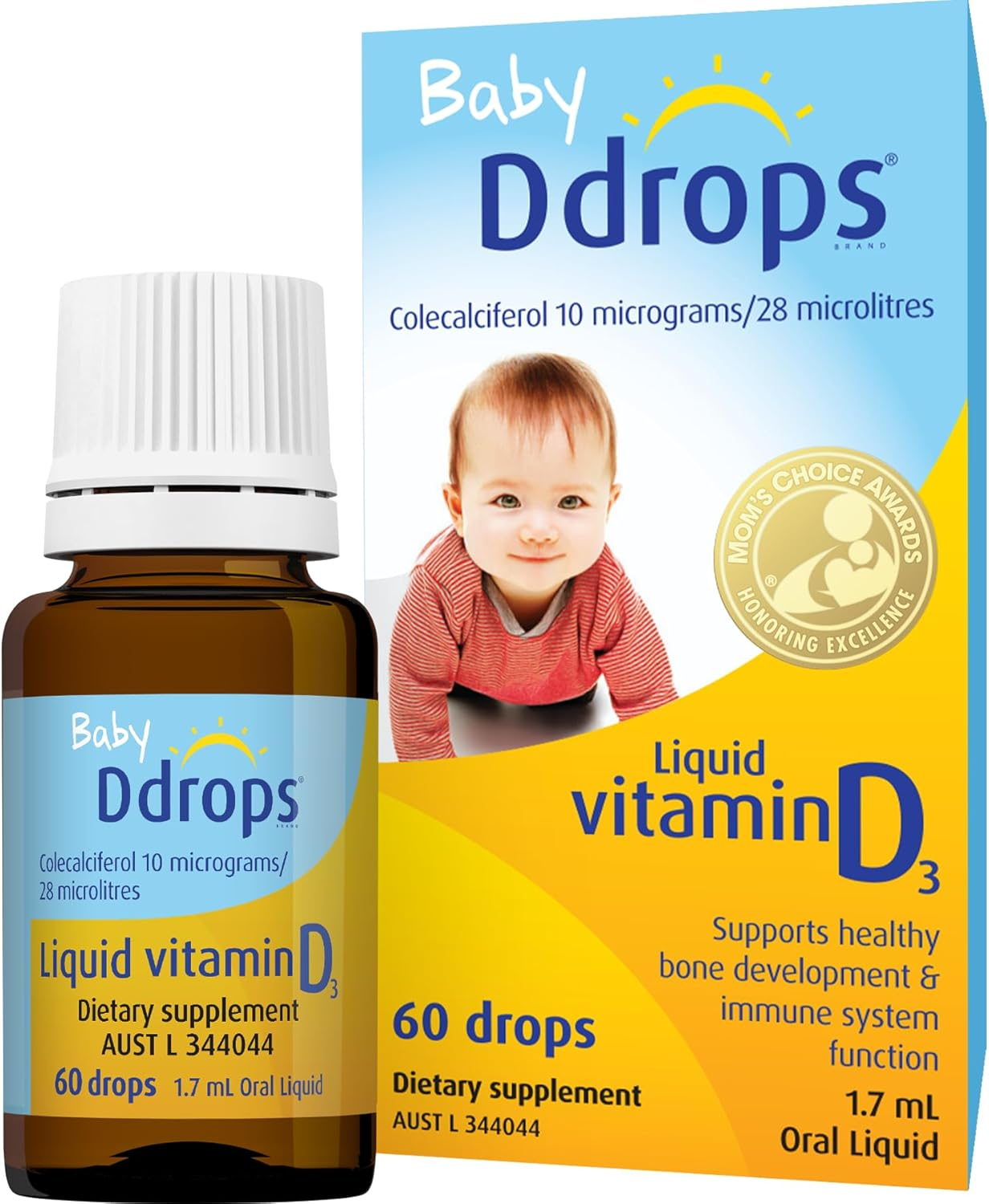 Baby Ddrops Infant Vitamin D3 Drops-Supports Healthy Bone and Teeth Development and Immune System Function. No Preservatives, No Sugar, Non-Gmo image number 3