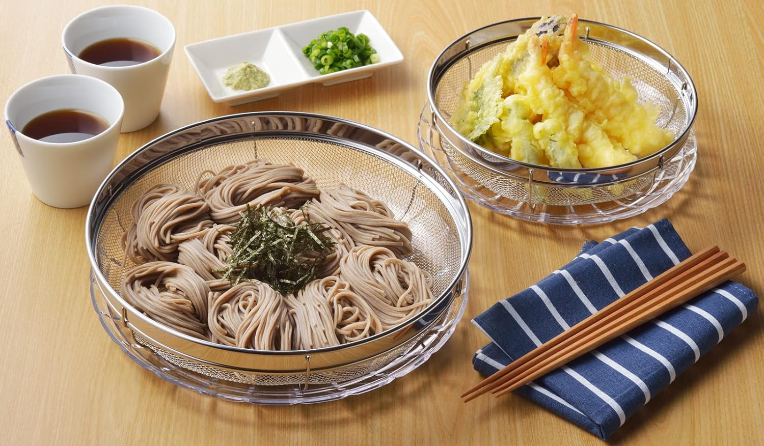 Yoshikawa SJ3356 Strainer Shallow Shape, Made in Japan, 7.5 Inches (19 Cm), 9.8 Inches (25 Cm), Set of 2, Stainless Steel, Silver image number 6