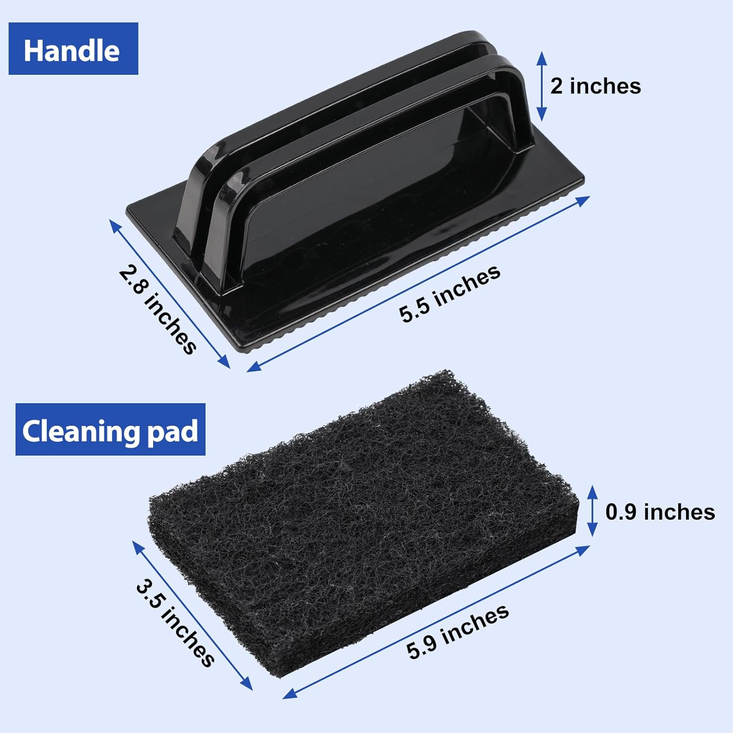 Skylarlife Scouring Pad Brush Cleaning Scrub with Handle Abrasive Pad for Grout Tile Shower and Sink Cleaning, Scrubbing Floor and Tile Boat Polishing Refinishing Bathroom Kitchen Heavy Duty (1-Pack) image number 3