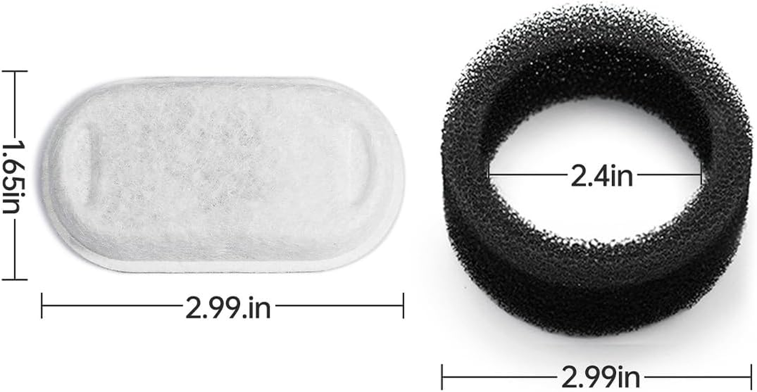 CENPEK 8 + 8 Pieces Filter Cat Fountain Drinking Fountain Cat Replacement Filter for 3.2 L Drinking Fountain for Cats and Dogs with Carbon Filter and Foam Filter image number 5