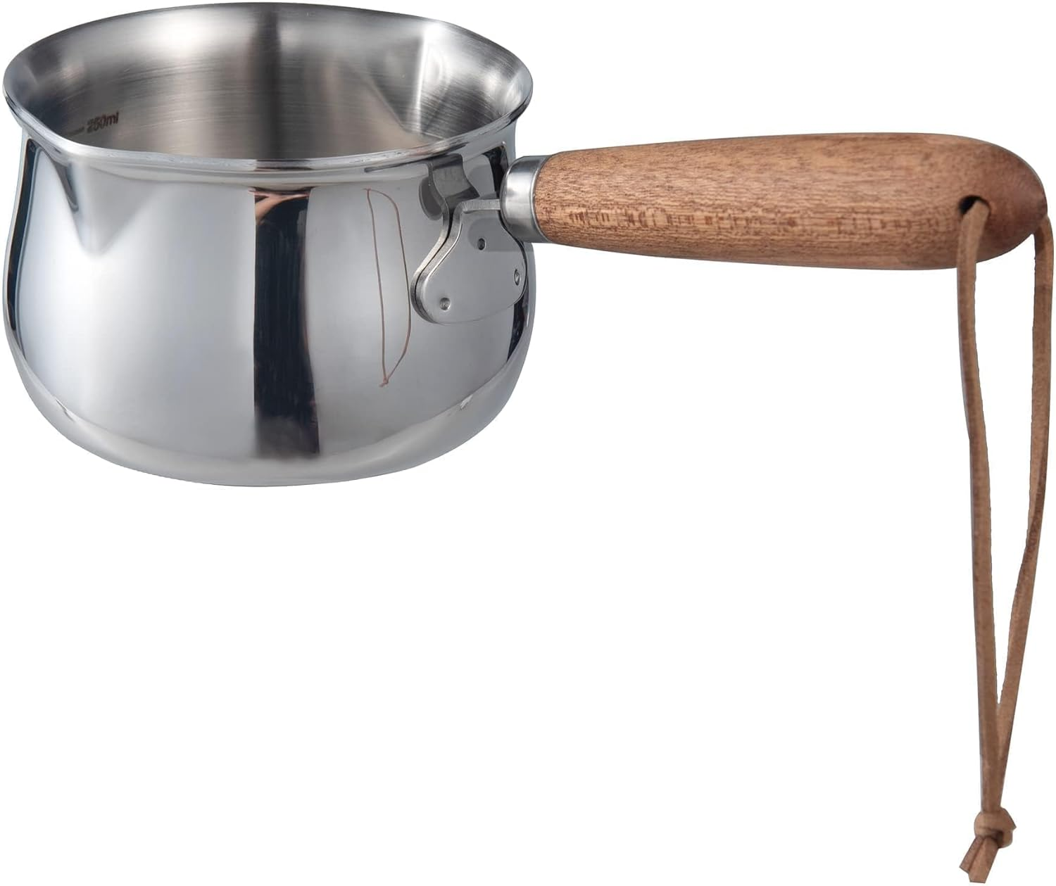 IMEEA Mini Saucepan Milk and Butter Warmer - 8.5Oz/250Ml Tri-Ply Stainless Steel with Wood Handle for Small Portions image number 5