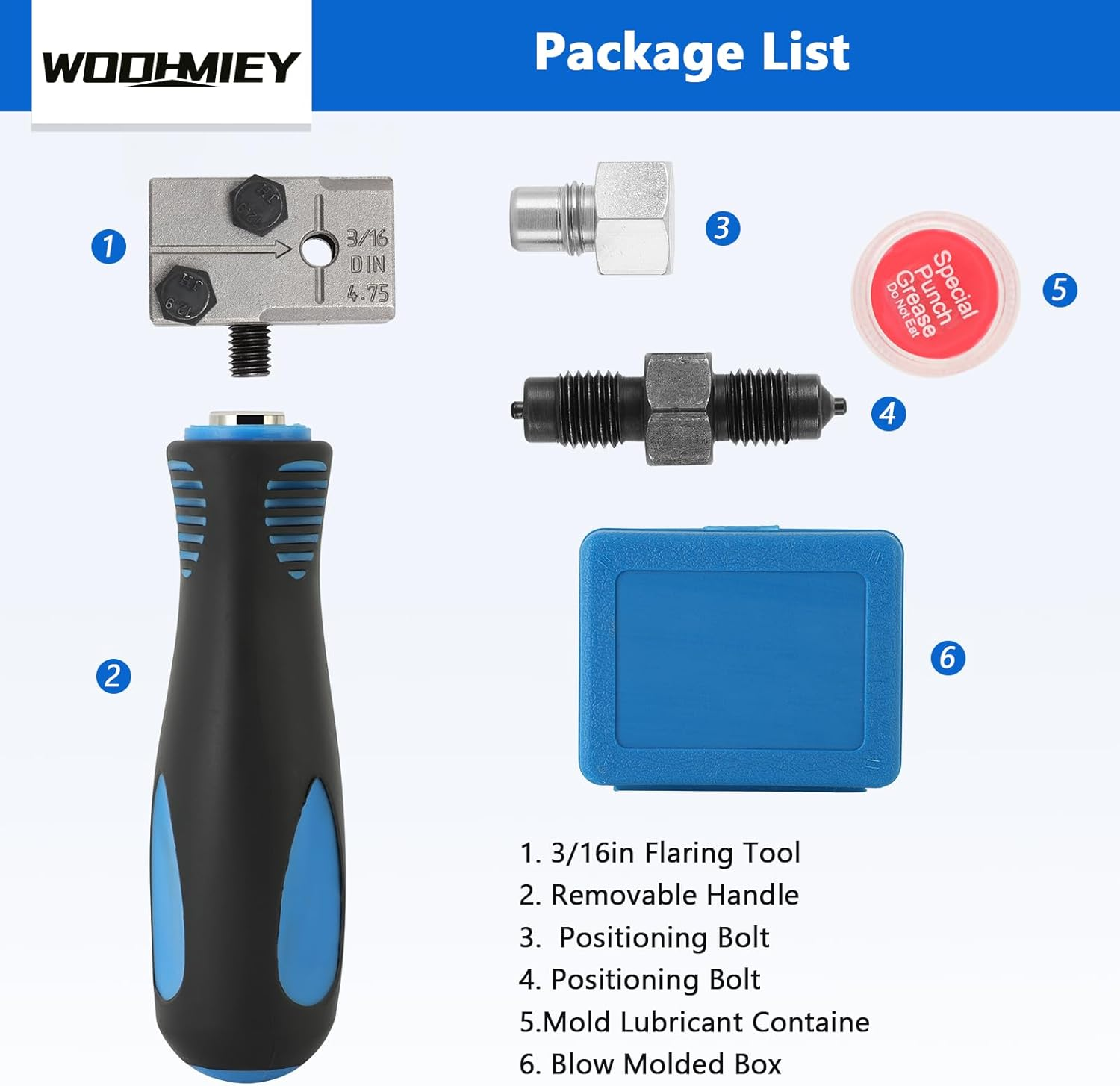 WODHMIEY 3/16In Double Flaring Tool, Metal Handheld Brake Line Double Flare Tool, for Motorcycle Automotive Truck