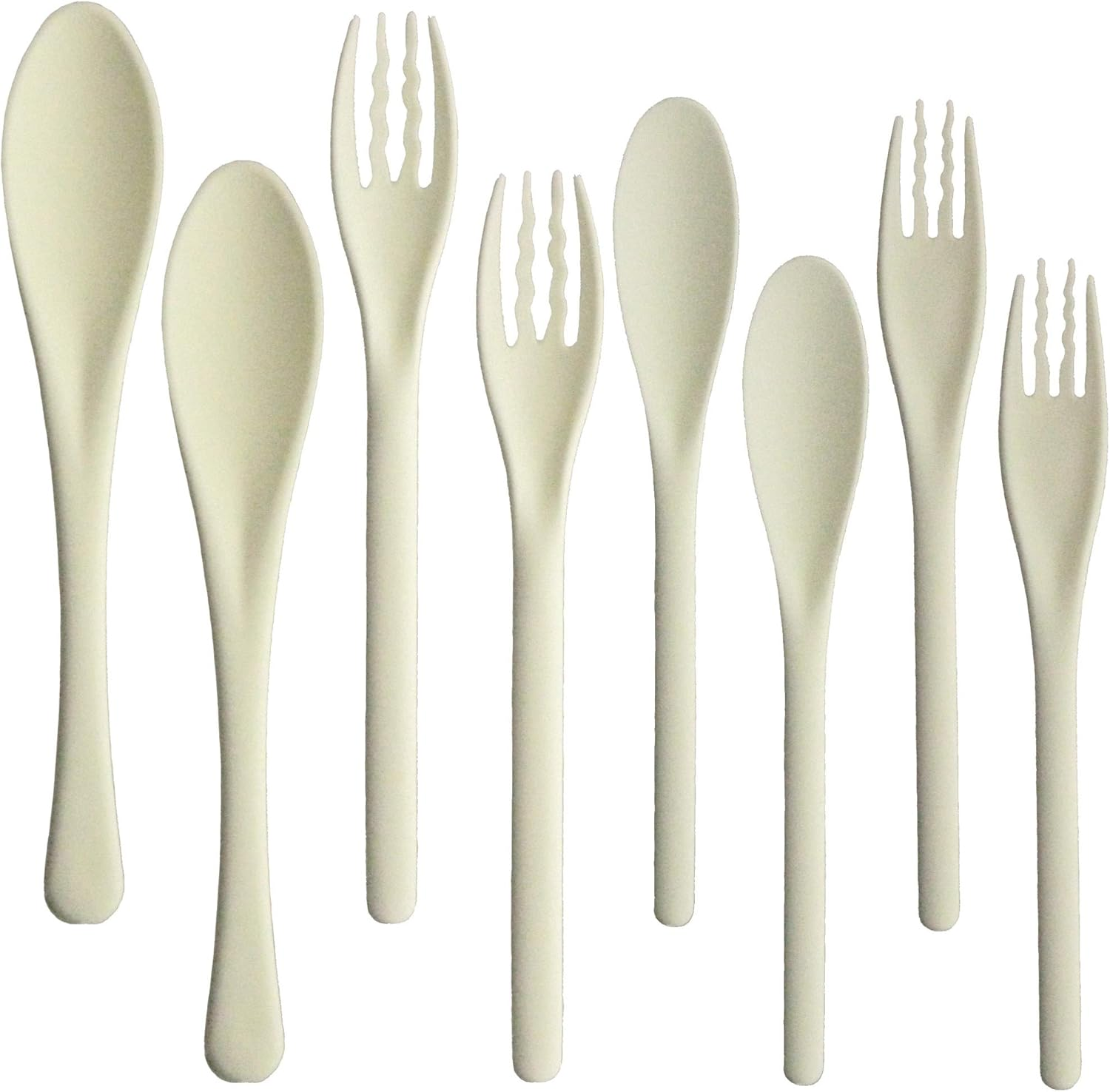 Nagao Heat Resistant Plastic Soft Fork Set of 5 White Dishwasher Safe Made in Japan image number 3