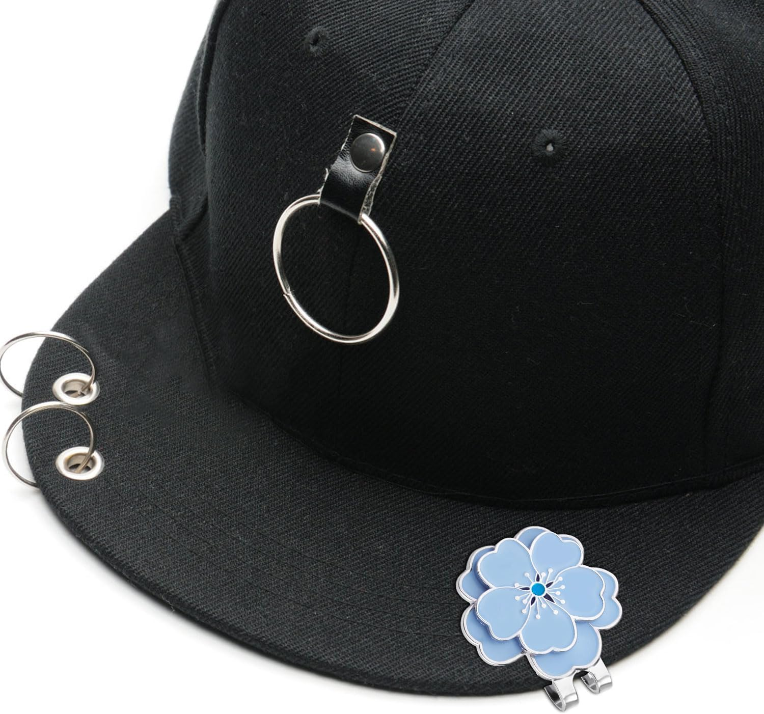 Magnetic Golf Ball Marker with Golf Hat Clip, Flower Shape Golf Ball Marker Set Golf Bag Decoration Accessories for Golf Bag Hat Women Men (Blue) image number 5