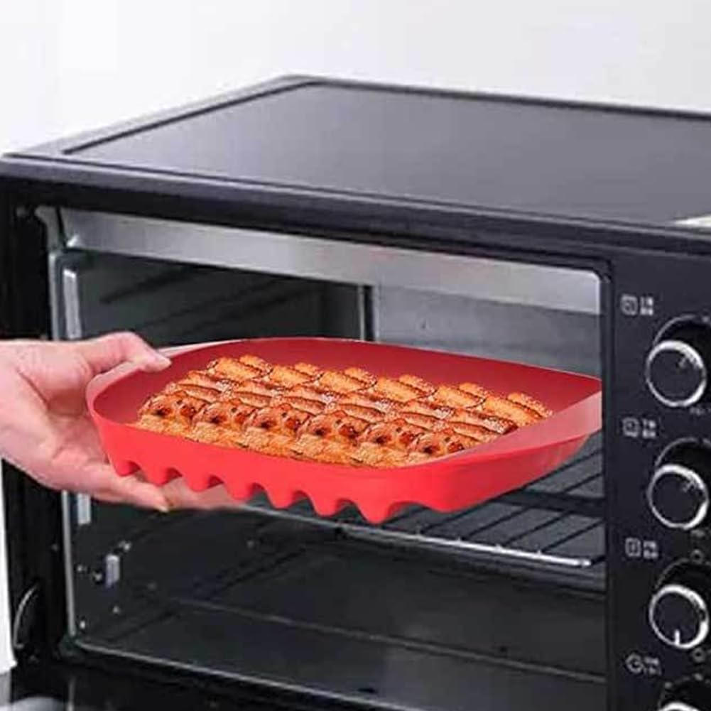 Red Microwave Bacon Tray with Splatter Lid - No Mess Bacon Cooker for Crispy Bacon in 3 Minutes, Dishwasher Safe & Bpa-Free, Microwave Safe Kitchen Accessories for Breakfast Cooking image number 3