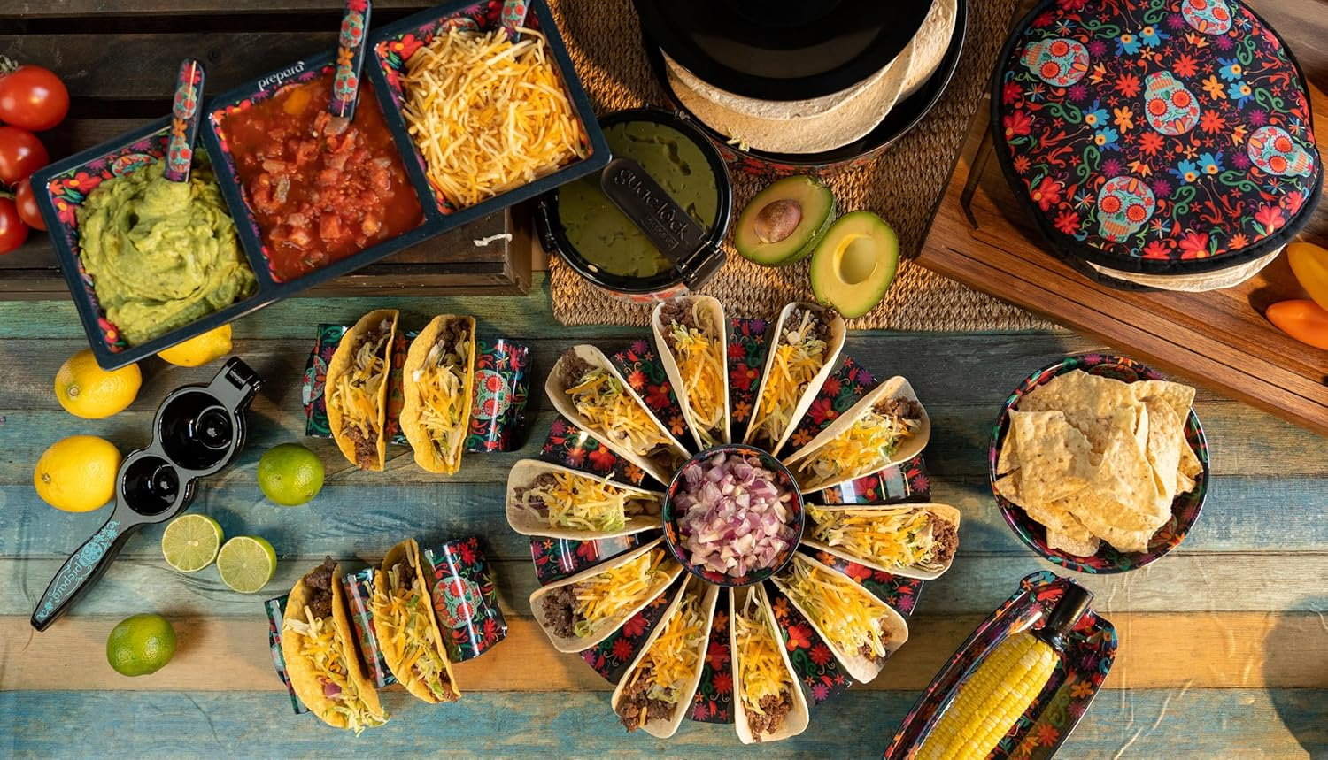 Prepara Day of the Dead Taco Holder &ndash; Holds 3 Shells &ndash; Multicolour &ndash; 8.9 X 19.1 X 4.6 Cm &ndash; Fun Novelty Taco Stand for Parties & Dinners image number 5