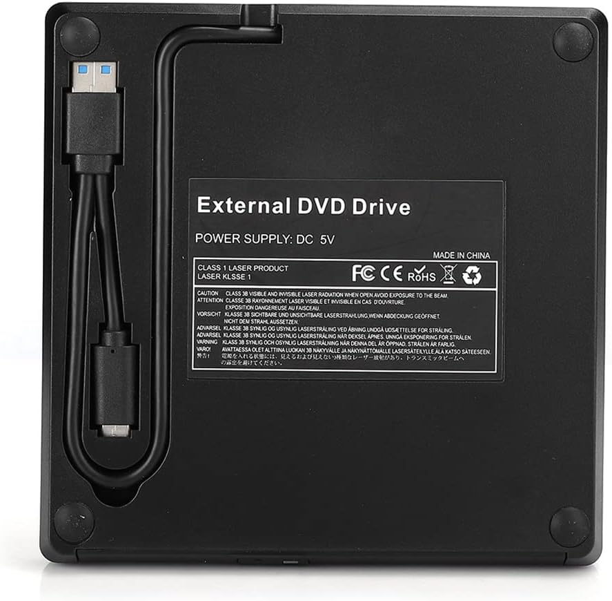USB 3.0 External DVD Drive for Computer Laptop Notebook External Optical Drive DVD Writer PC Accessory Type-C Black for Windowsxp (Black) image number 2